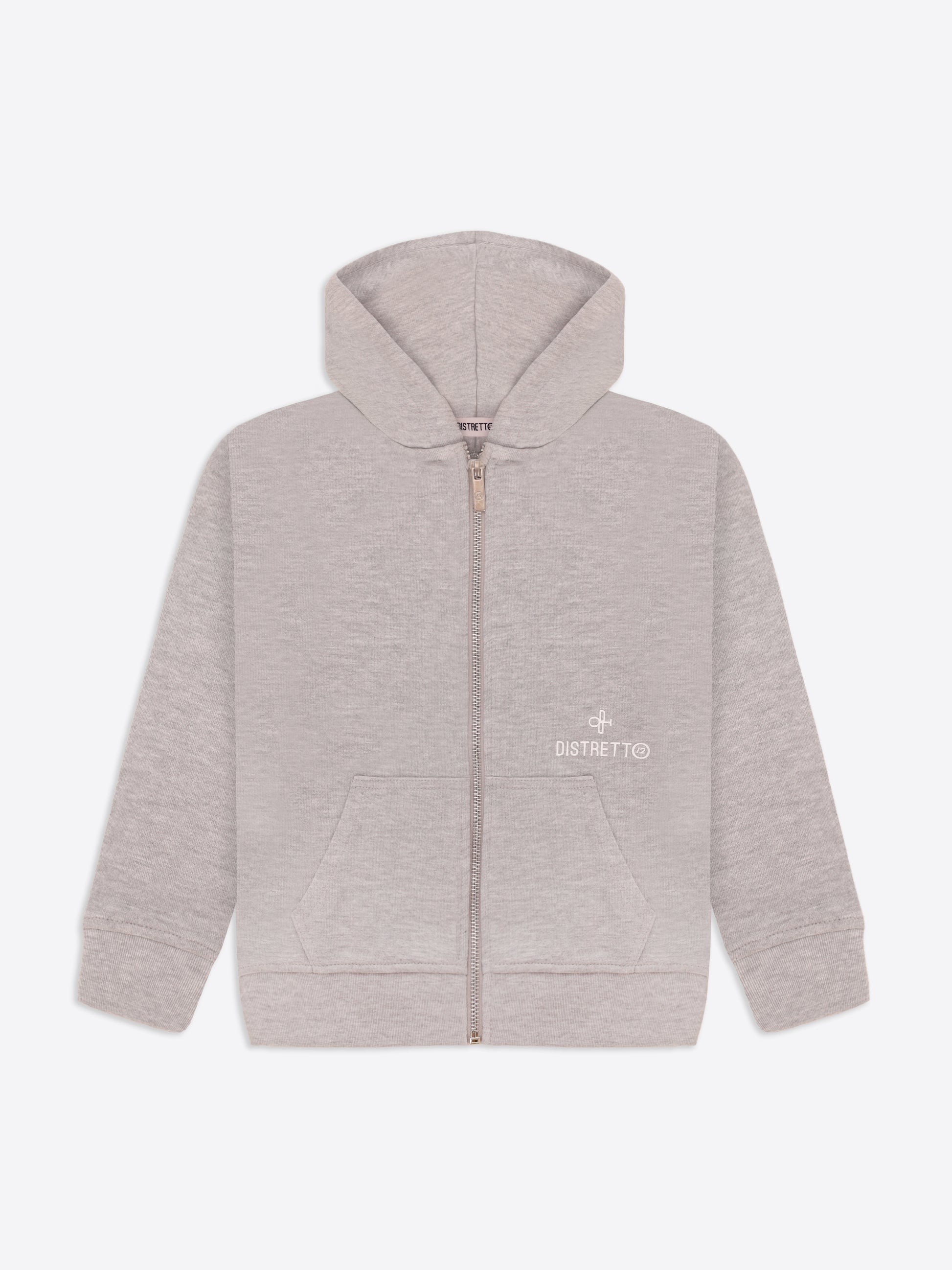 Kapuzen-Sweatshirt mit Reißverschluss aus einfarbigem Baumwoll-Sweatstoff mit Frontreißverschluss
