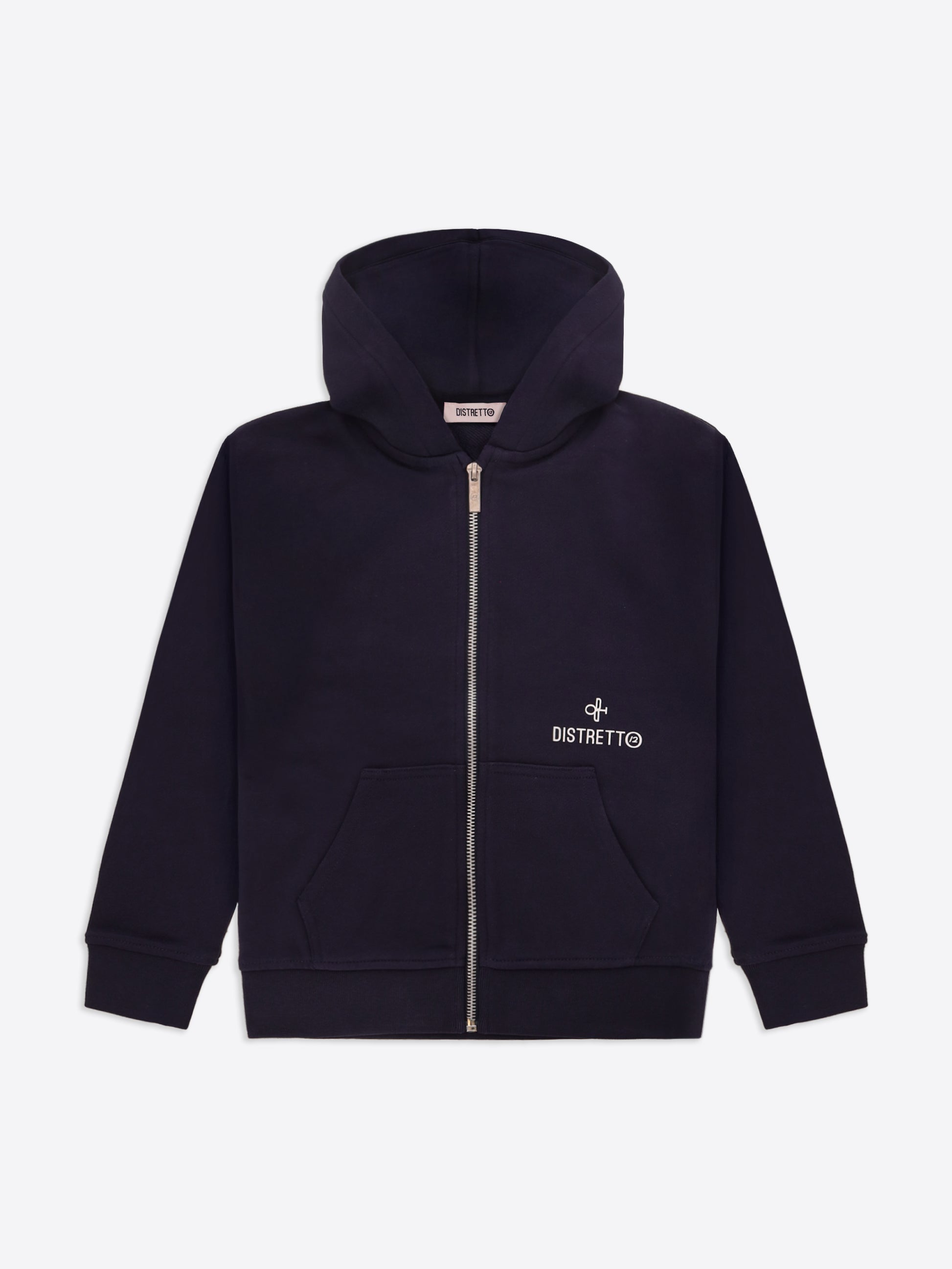 Kapuzen-Sweatshirt mit Reißverschluss aus einfarbigem Baumwoll-Sweatstoff mit Frontreißverschluss