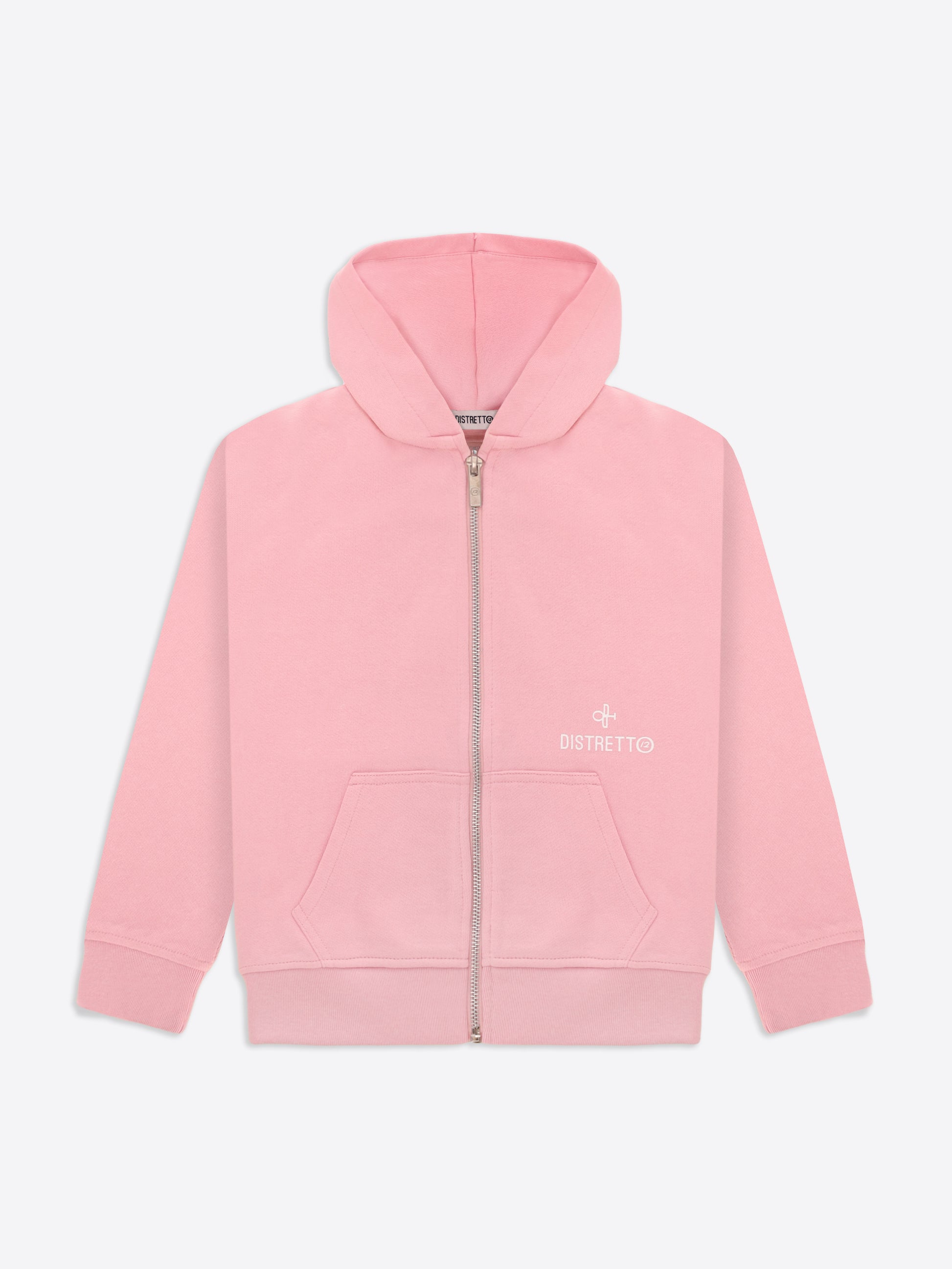 Kapuzen-Sweatshirt mit Reißverschluss aus einfarbigem Baumwoll-Sweatstoff mit Frontreißverschluss
