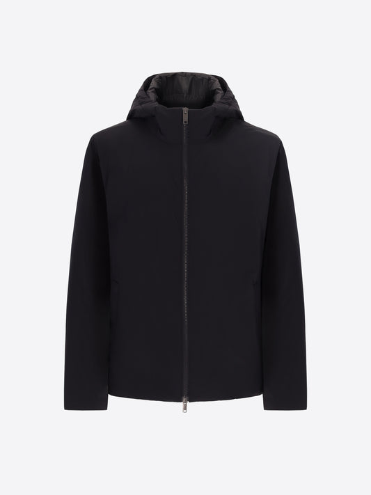 Distretto12 Klimt Blue Padded Technical Nylon Hooded Jacket - Product Still Life