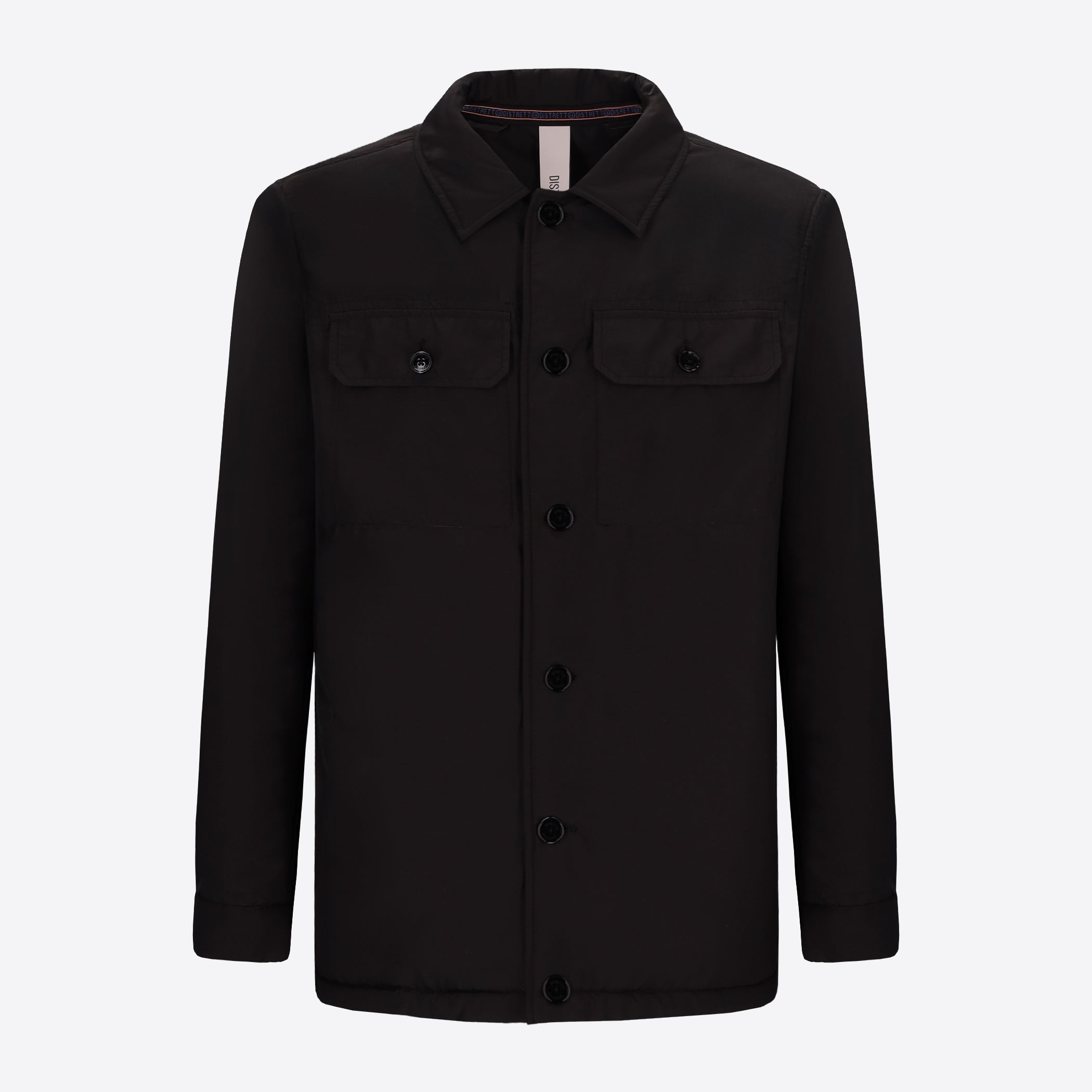 Distretto12 Klimt Black Padded Technical Nylon Shirt Jacket - Product Still Life