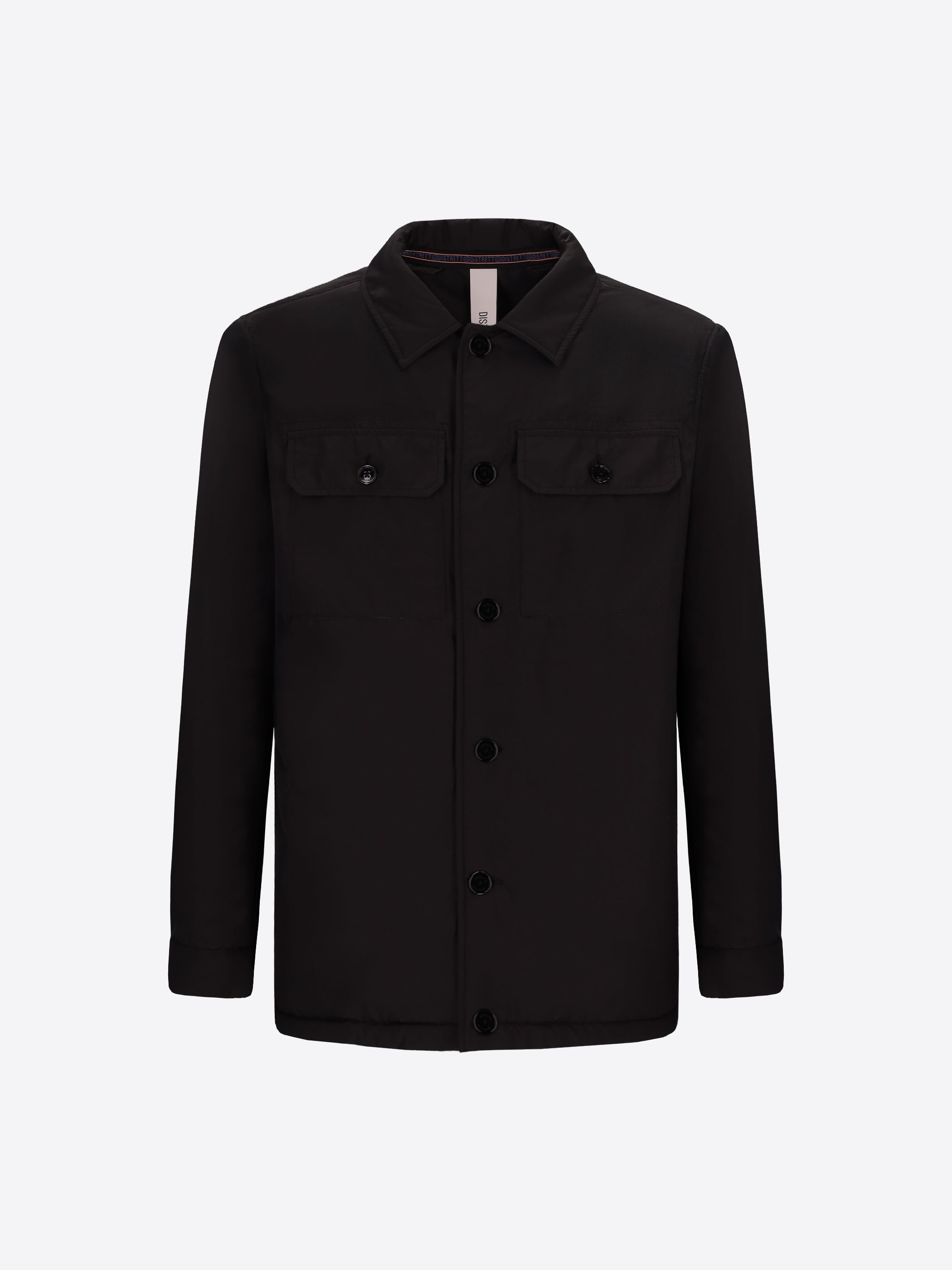 Distretto12 Klimt Black Padded Technical Nylon Shirt Jacket - Product Still Life