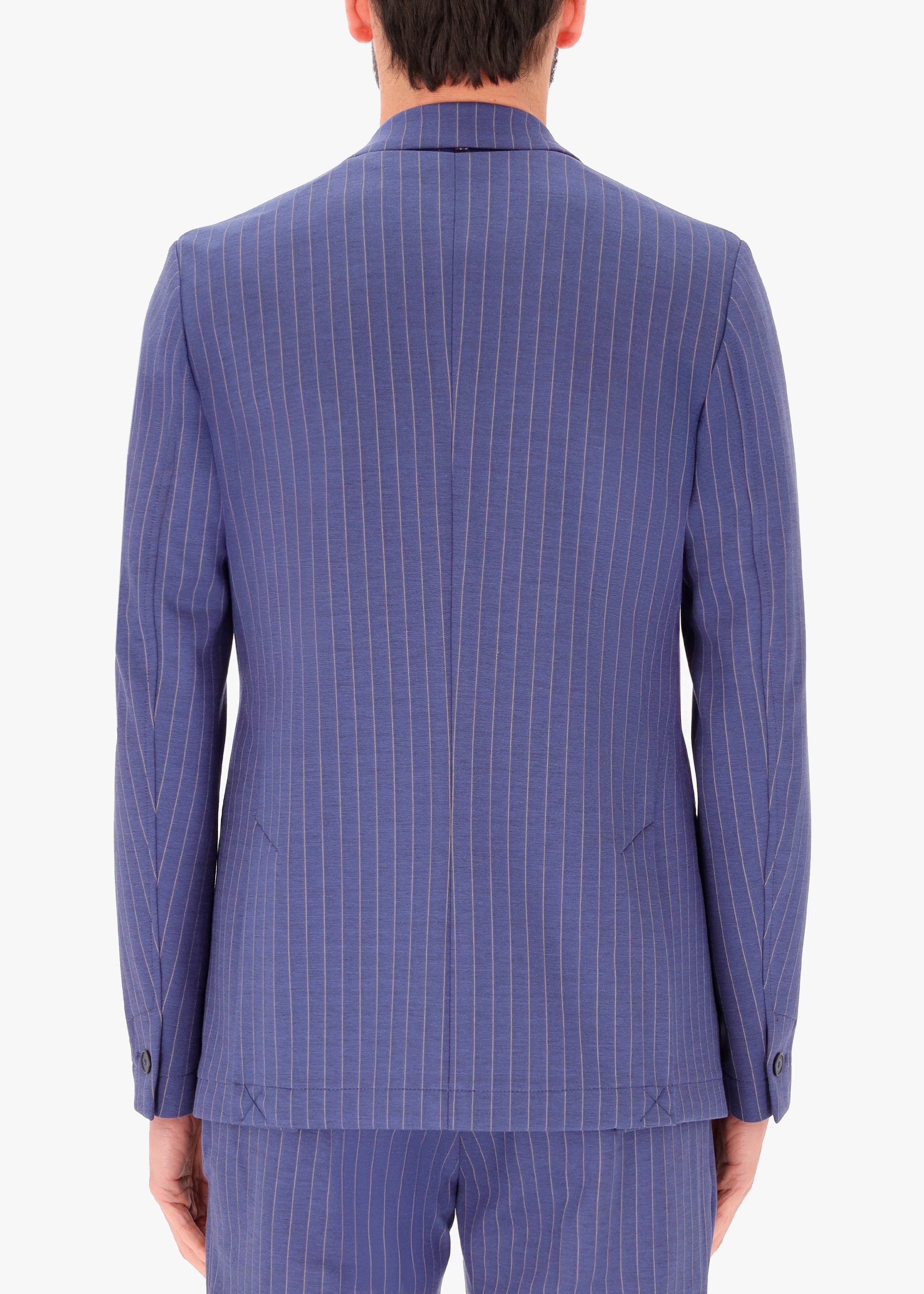 Pinstriped Jersey Double Breasted Jacket Luci
