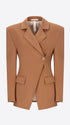 Distretto12 Belmont Camel Poly-Viscose Asymmetric Jacket - Woman - Product Still Life