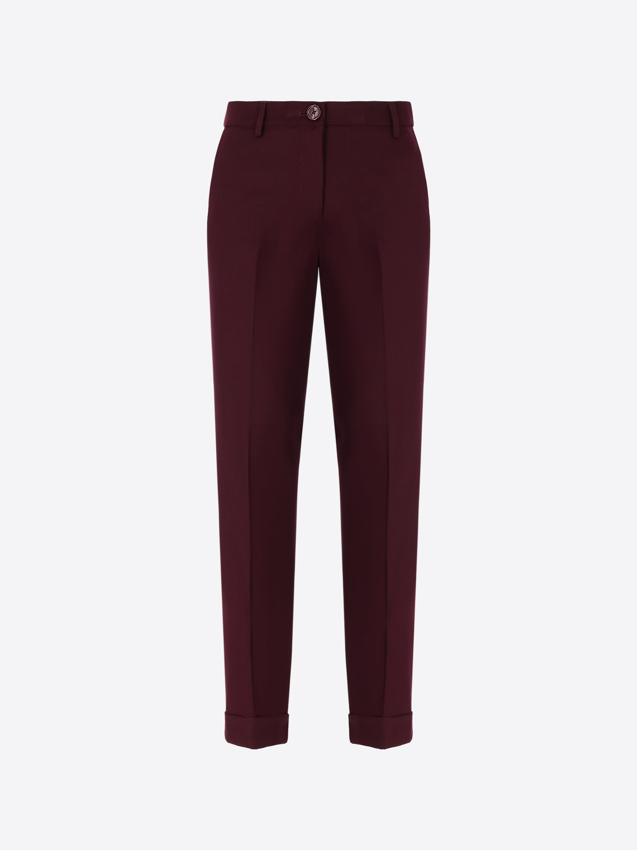 Distretto12 Belmont Wine Poly-Viscose Cigarette Trousers - Woman - Product Still Life