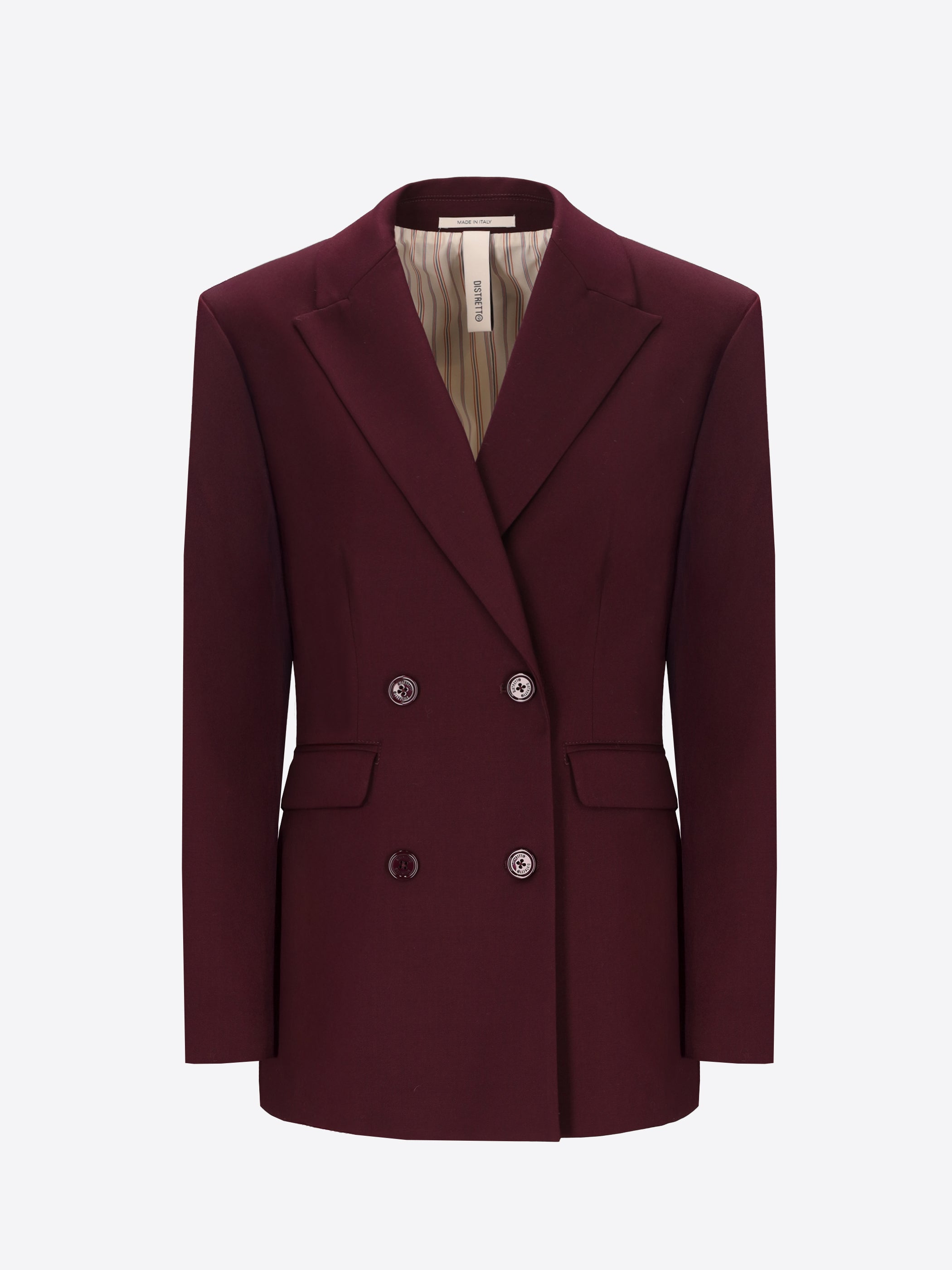 Distretto12 Belmont Wine Poly-Viscose Double-Breasted Jacket - Woman - Product Still Life