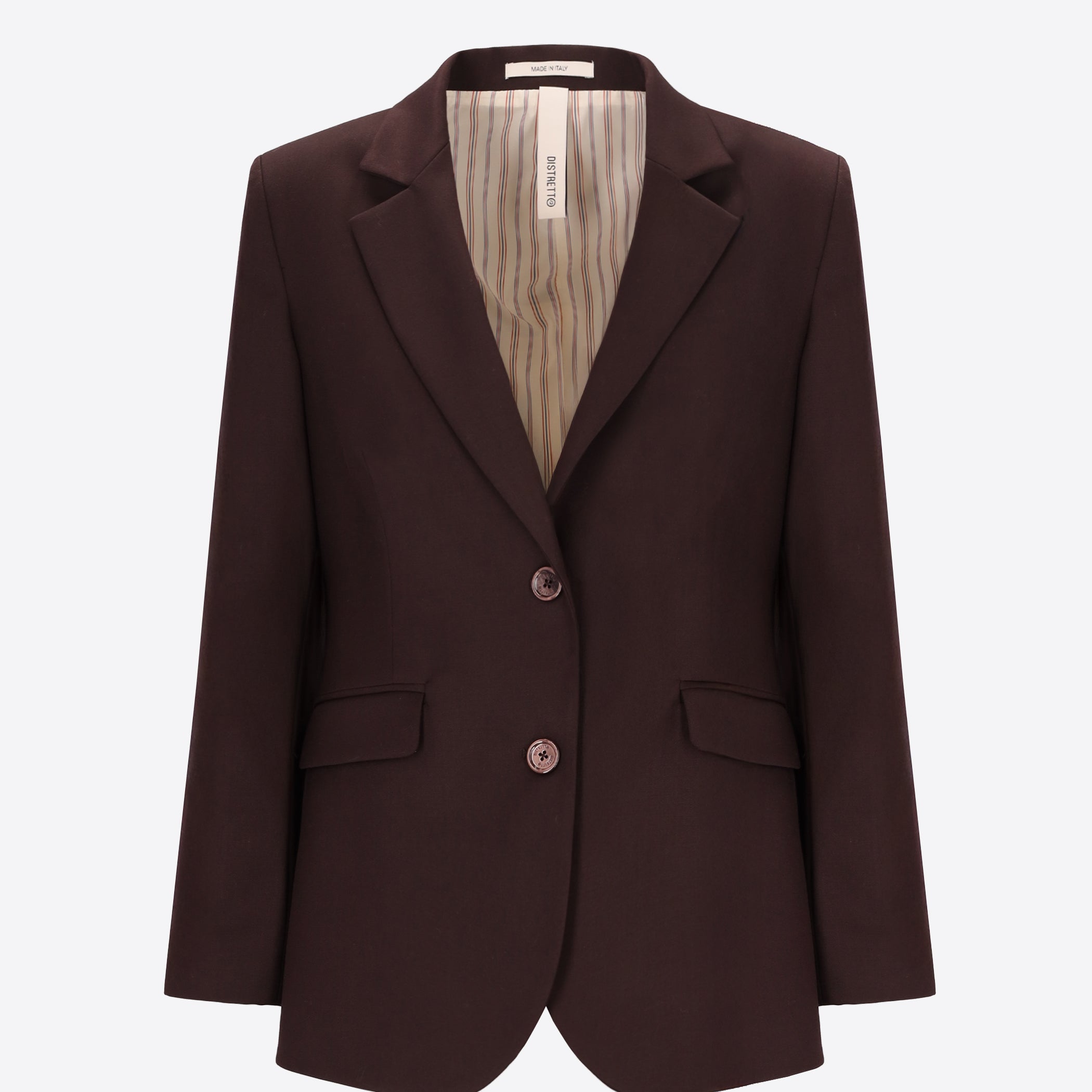 Distretto12 Belmont Chocolate Poly-Viscose Regular Jacket - Woman - Product Still Life