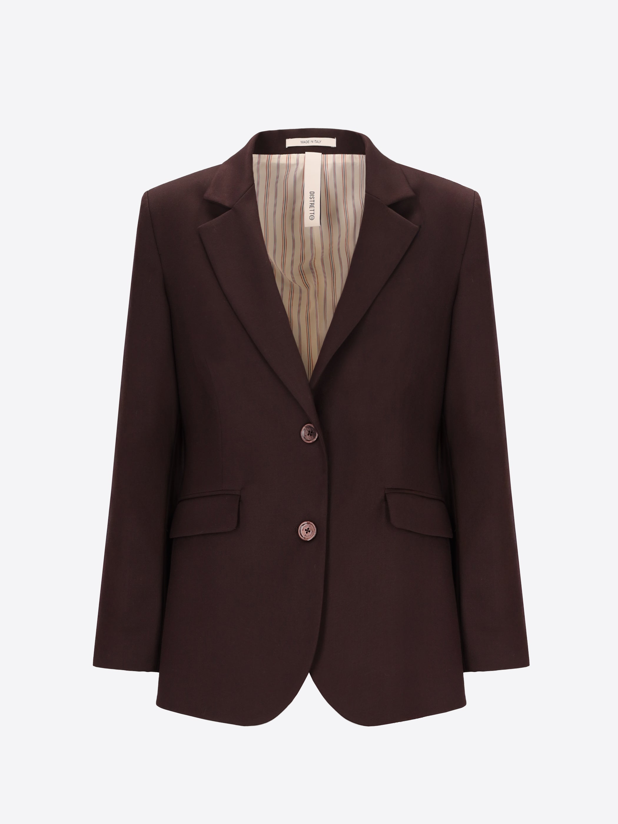 Distretto12 Belmont Chocolate Poly-Viscose Regular Jacket - Woman - Product Still Life