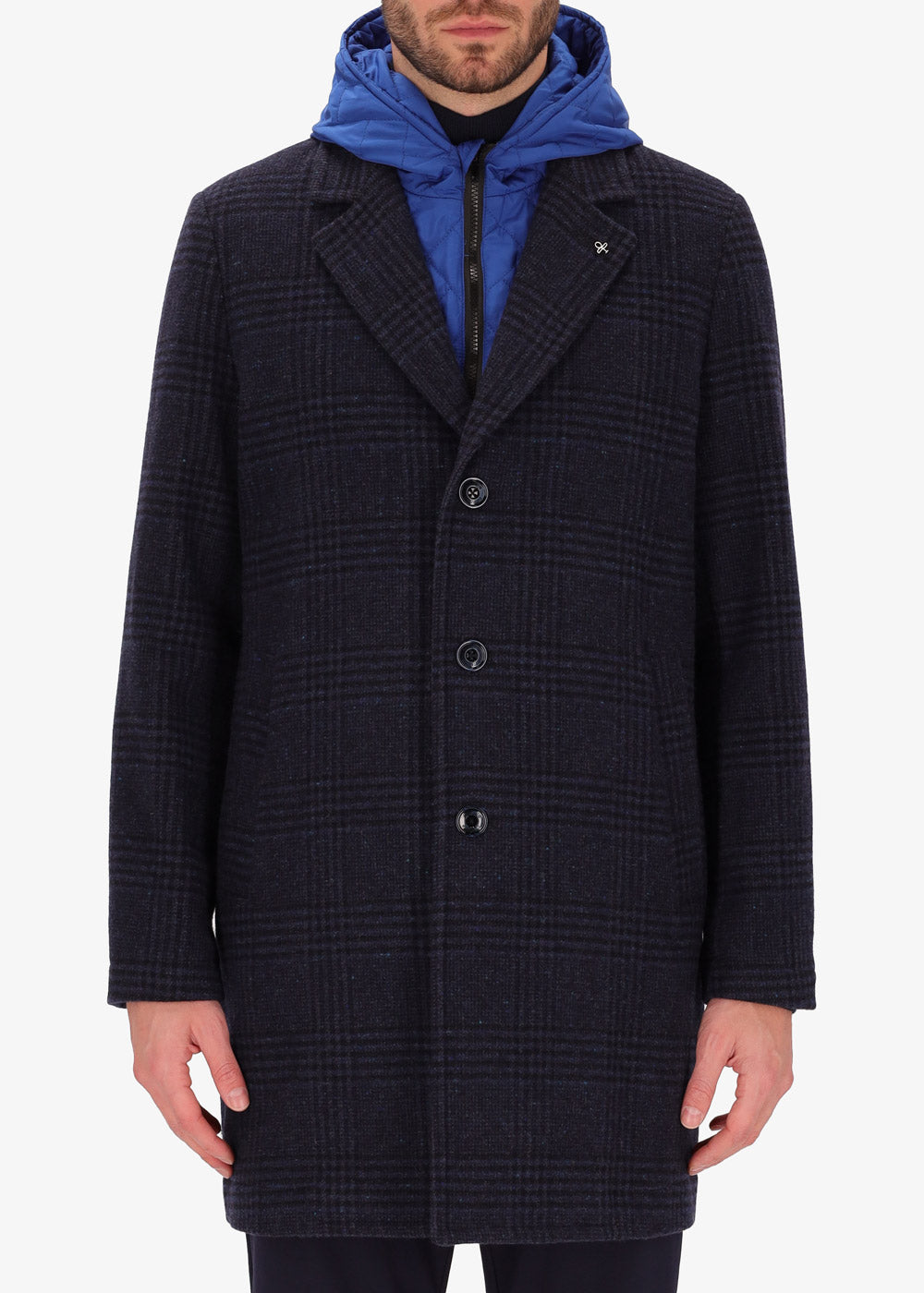 Cappotto Principe di Galles in Jersey Misto Lana Scaglia