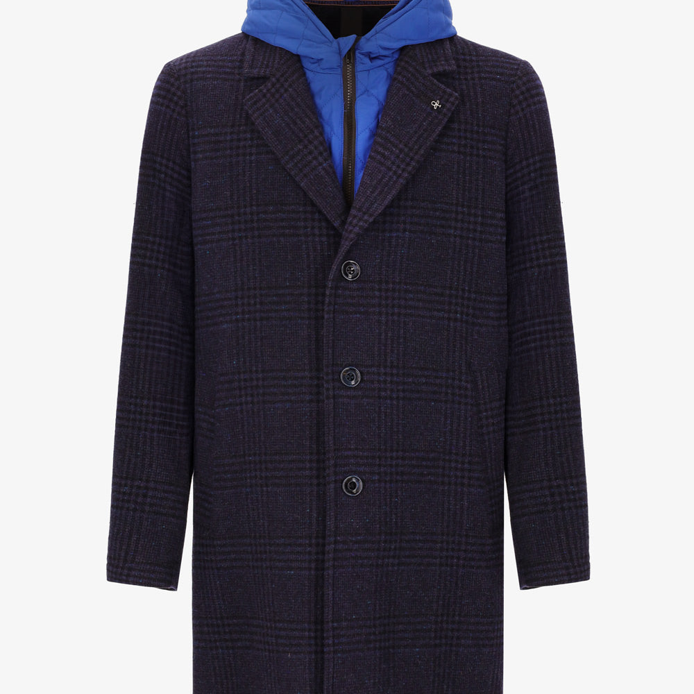 Cappotto Principe di Galles in Jersey Misto Lana Scaglia