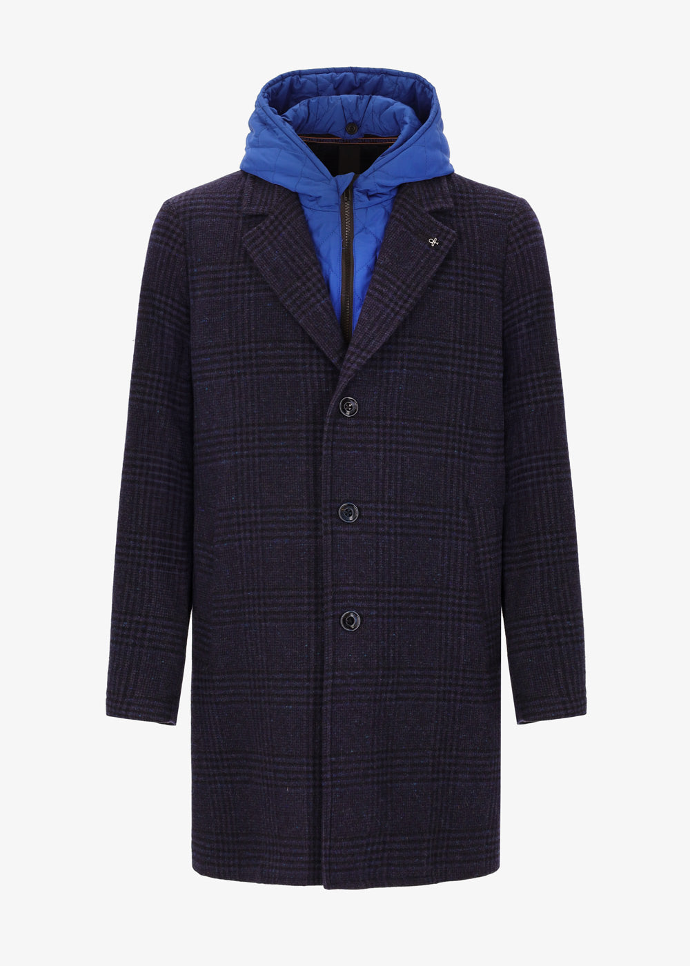 Prince of Wales Wool Blend Jersey Coat Scaglia