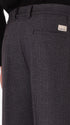 Ban Carracci Charcoal Prince-Of-Wales Milano-Jersey Trousers - Close-Up Of The Back Pocket