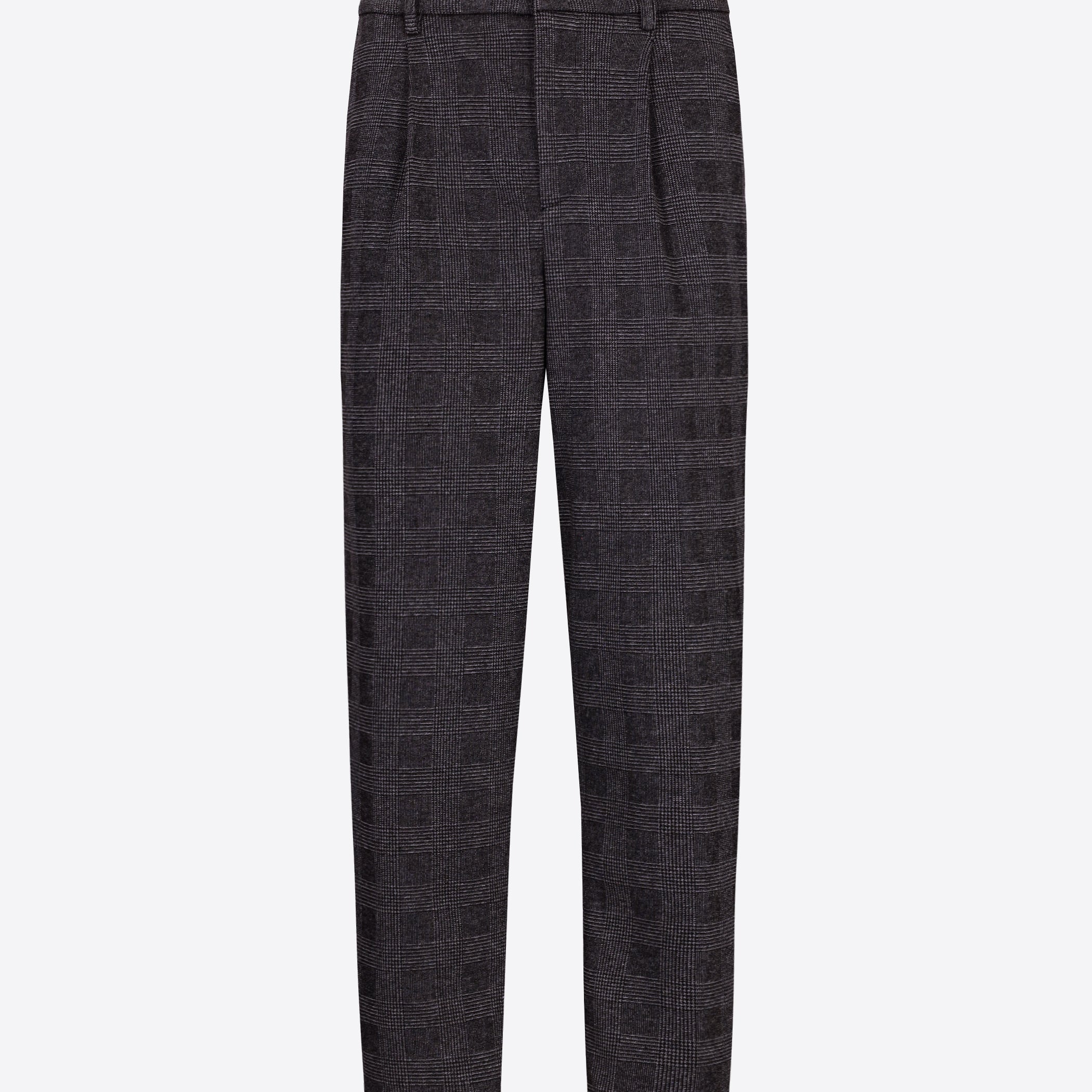 Distretto12 Ban Carracci Charcoal Prince-Of-Wales Milano-Jersey Trousers - Product Still Life