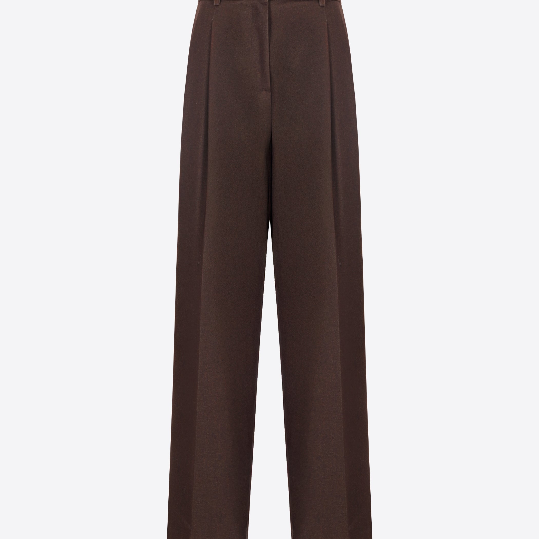 Distretto12 Agrifoglio Brown Printed Milano-Knit Oversized Pleated Trousers - Woman - Product Still Life
