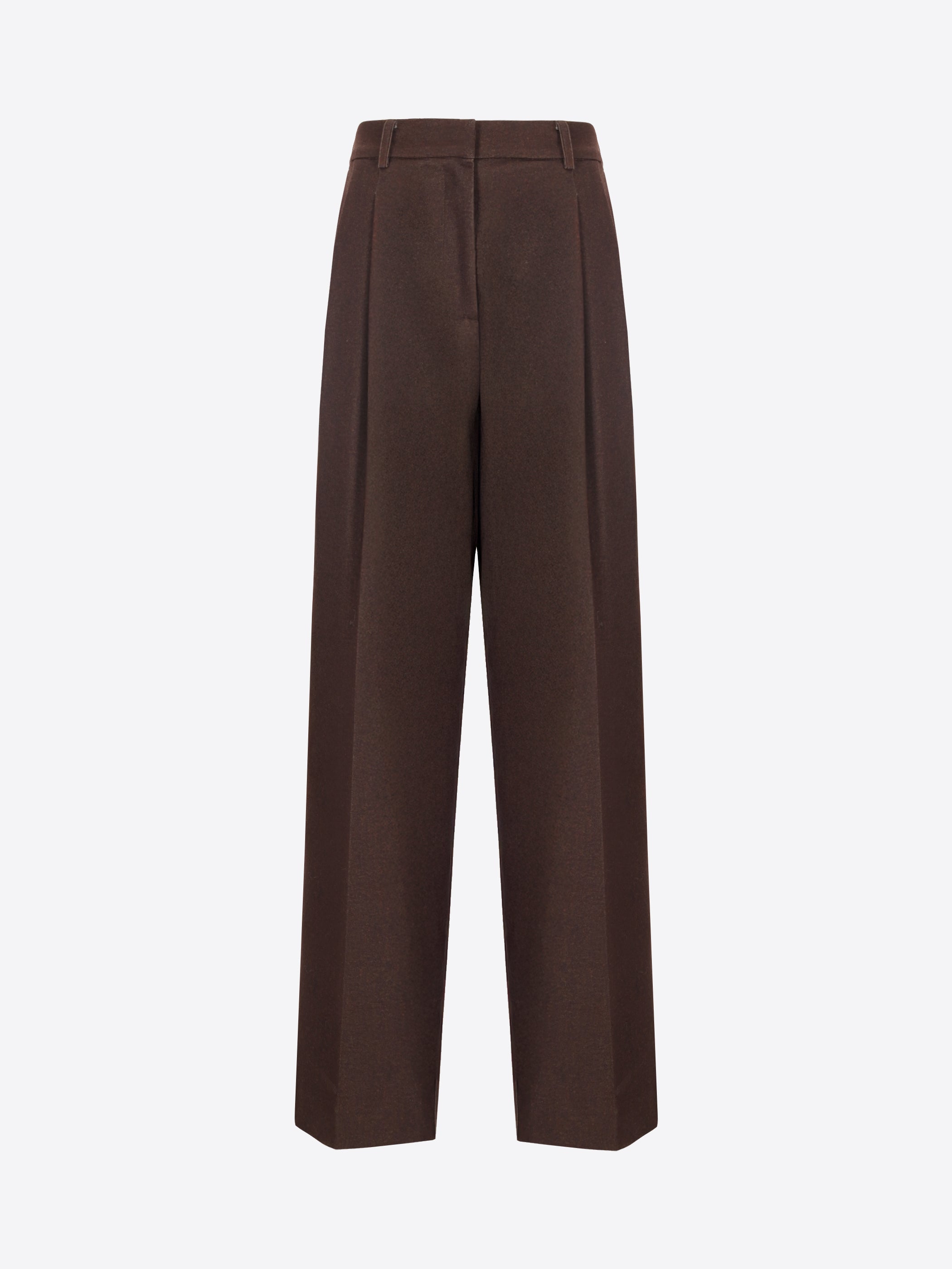 Distretto12 Agrifoglio Brown Printed Milano-Knit Oversized Pleated Trousers - Woman - Product Still Life
