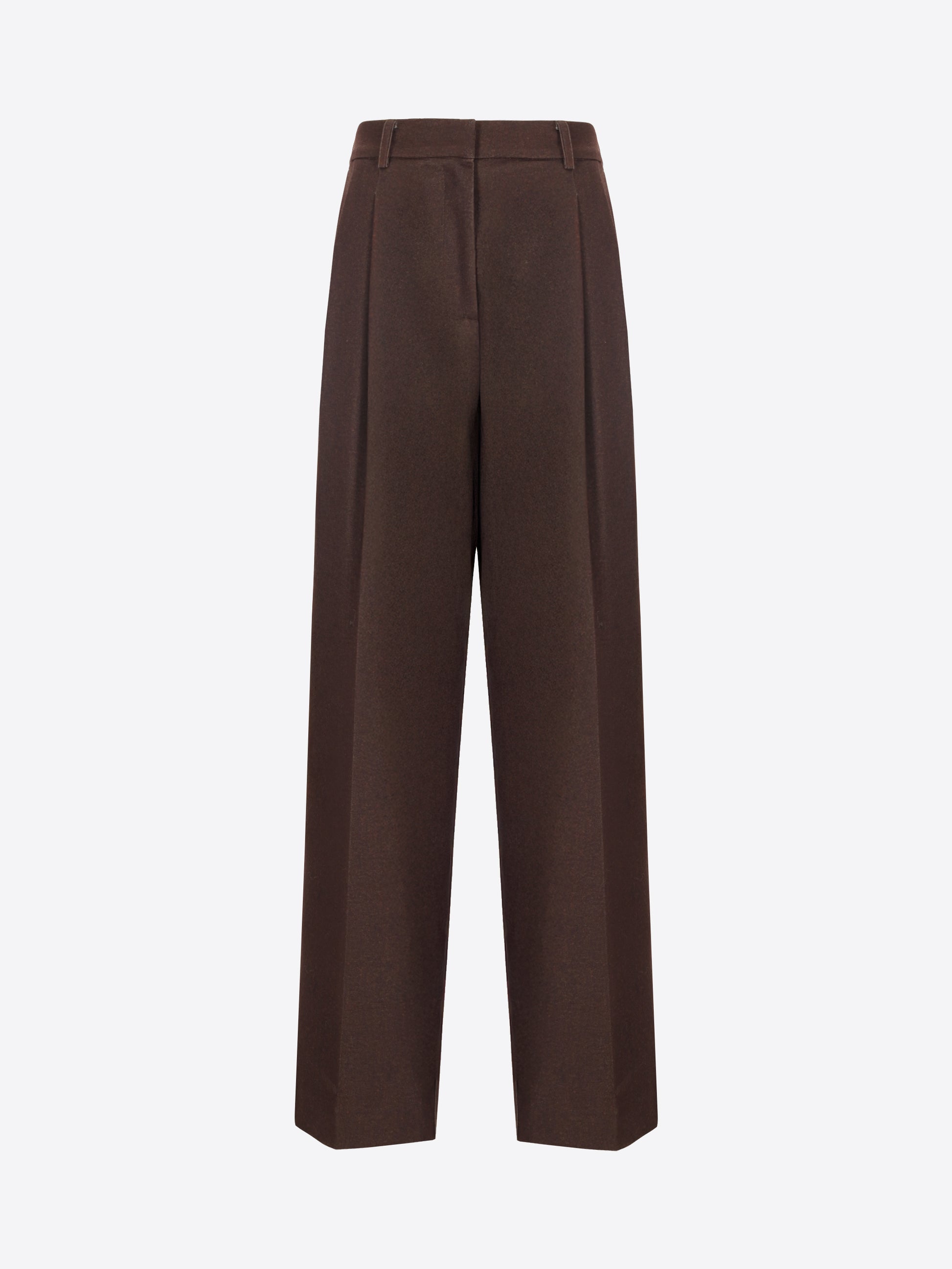 Distretto12 Agrifoglio Brown Printed Milano-Knit Oversized Pleated Trousers - Woman - Product Still Life