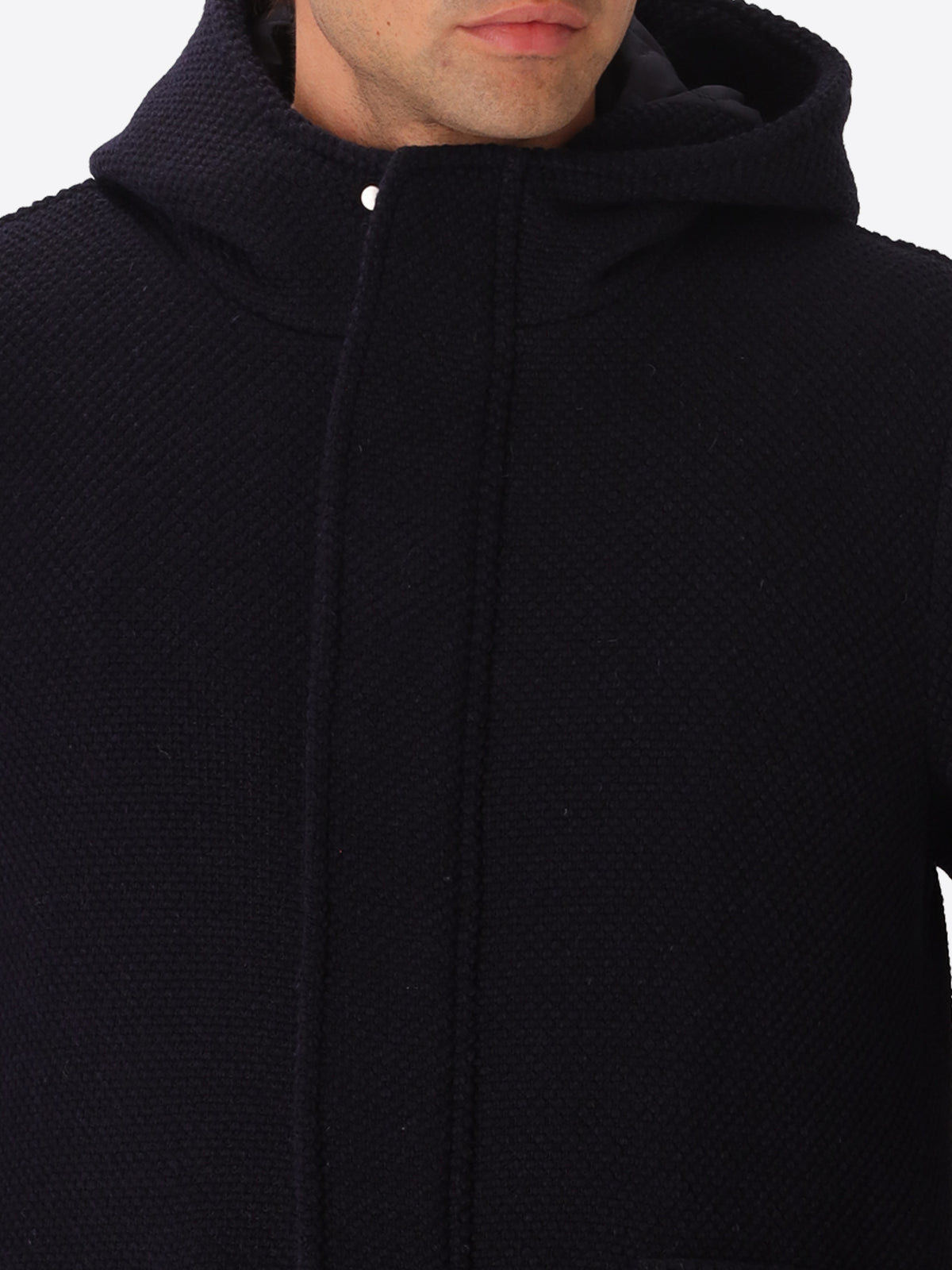 Seed-Stitch Wool-Blend Hooded Jacket Blasius