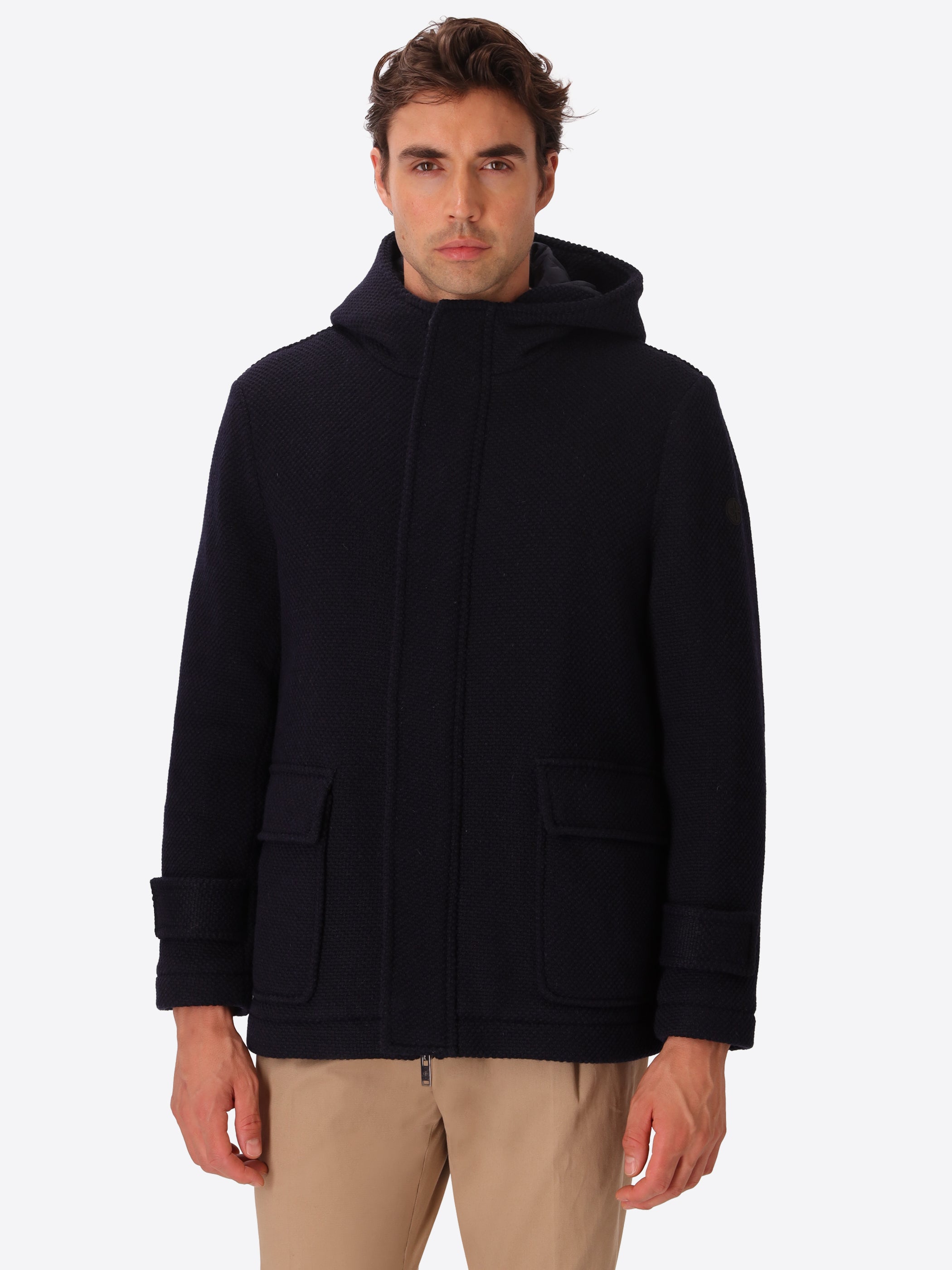 Seed-Stitch Wool-Blend Hooded Jacket Blasius