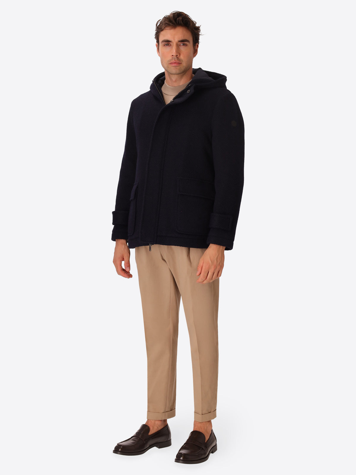 Seed-Stitch Wool-Blend Hooded Jacket Blasius
