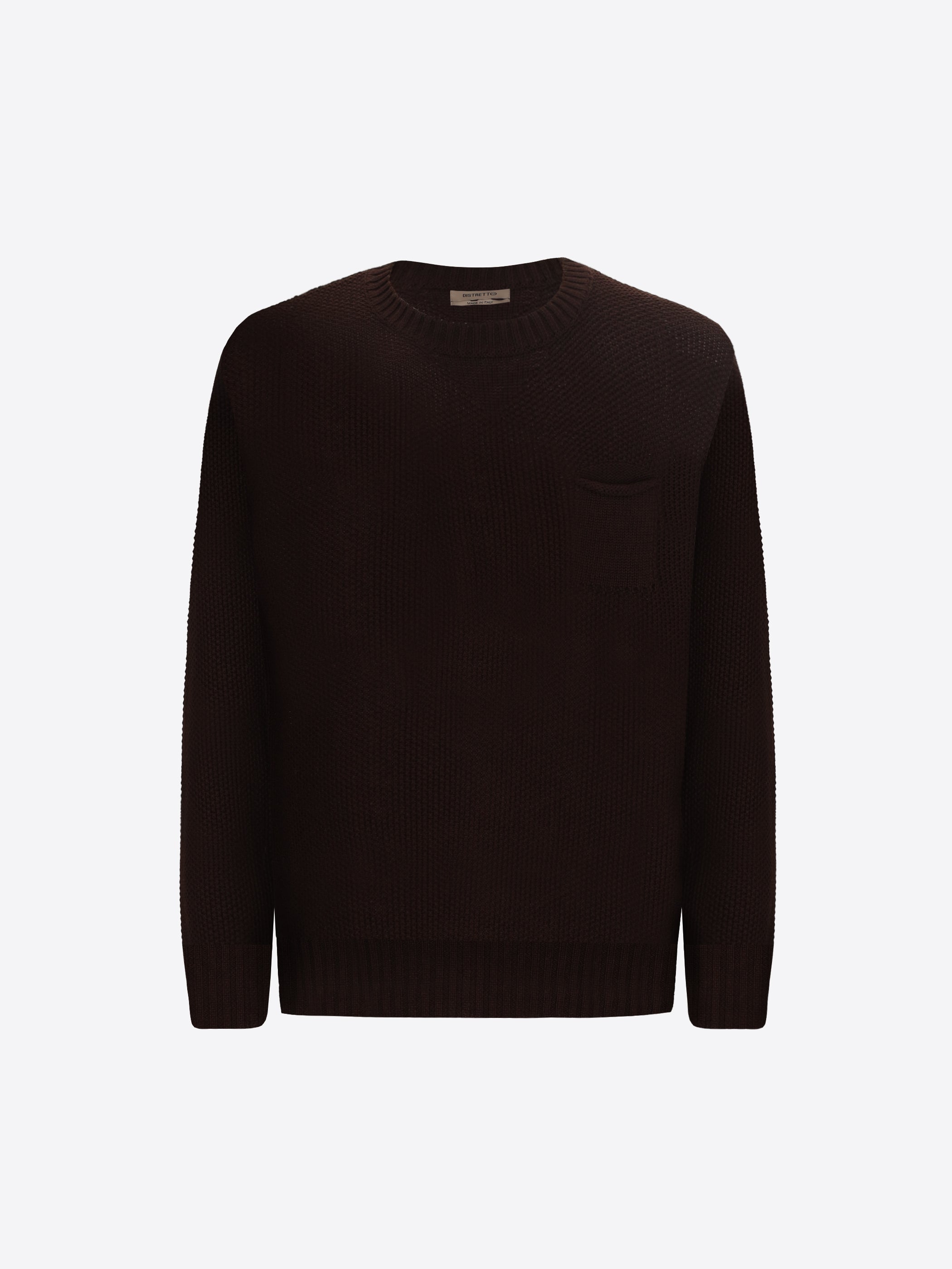 Distretto12 Brown Seed-Stitch Wool-Blend With Jacquard Patches Sweater Giotto - Product Still Life
