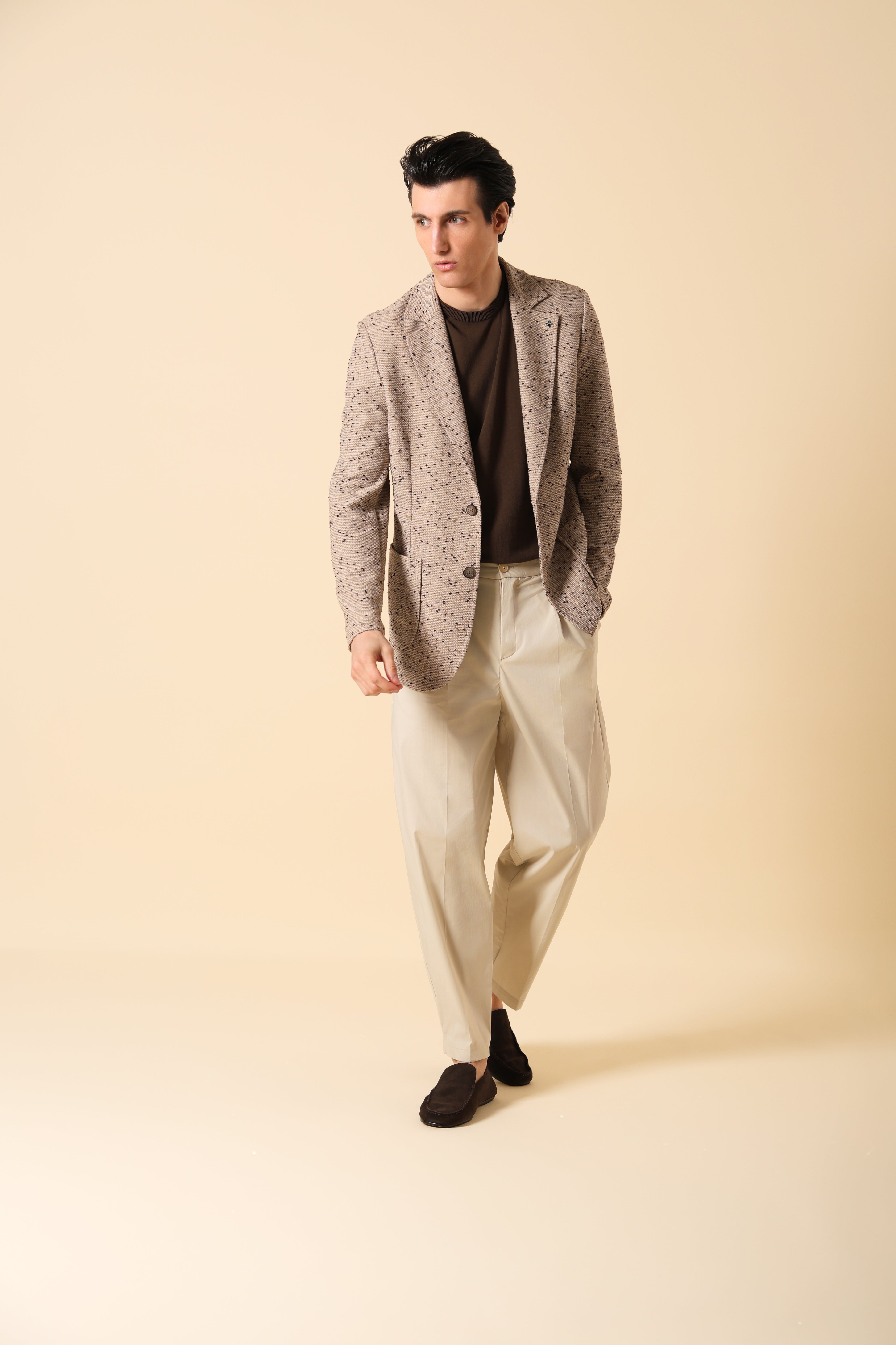 Jacket Bamboo In Textured Jersey Fabric