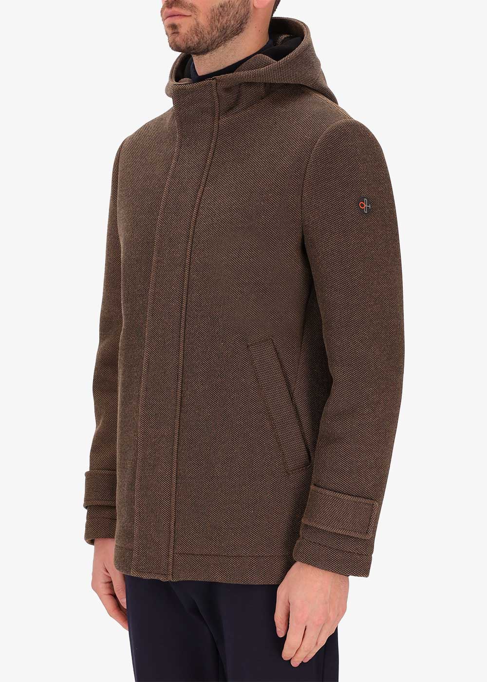 Short Jacket Hooded Cruise in Stretch Technical Fabric