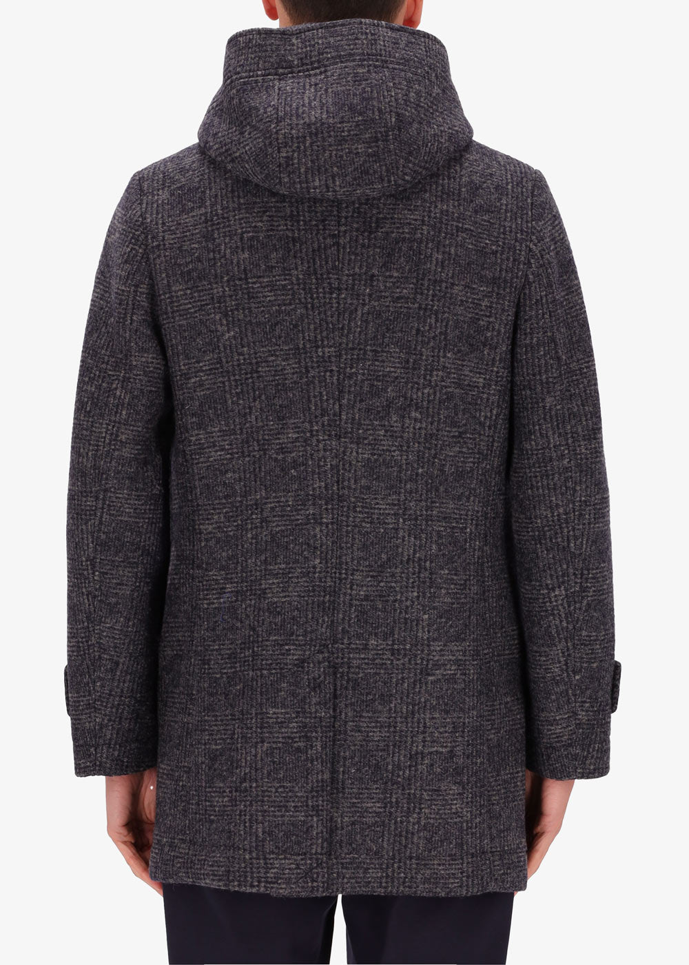 Parka Amos aus gekochter Stretchwolle mit Tartan Muster