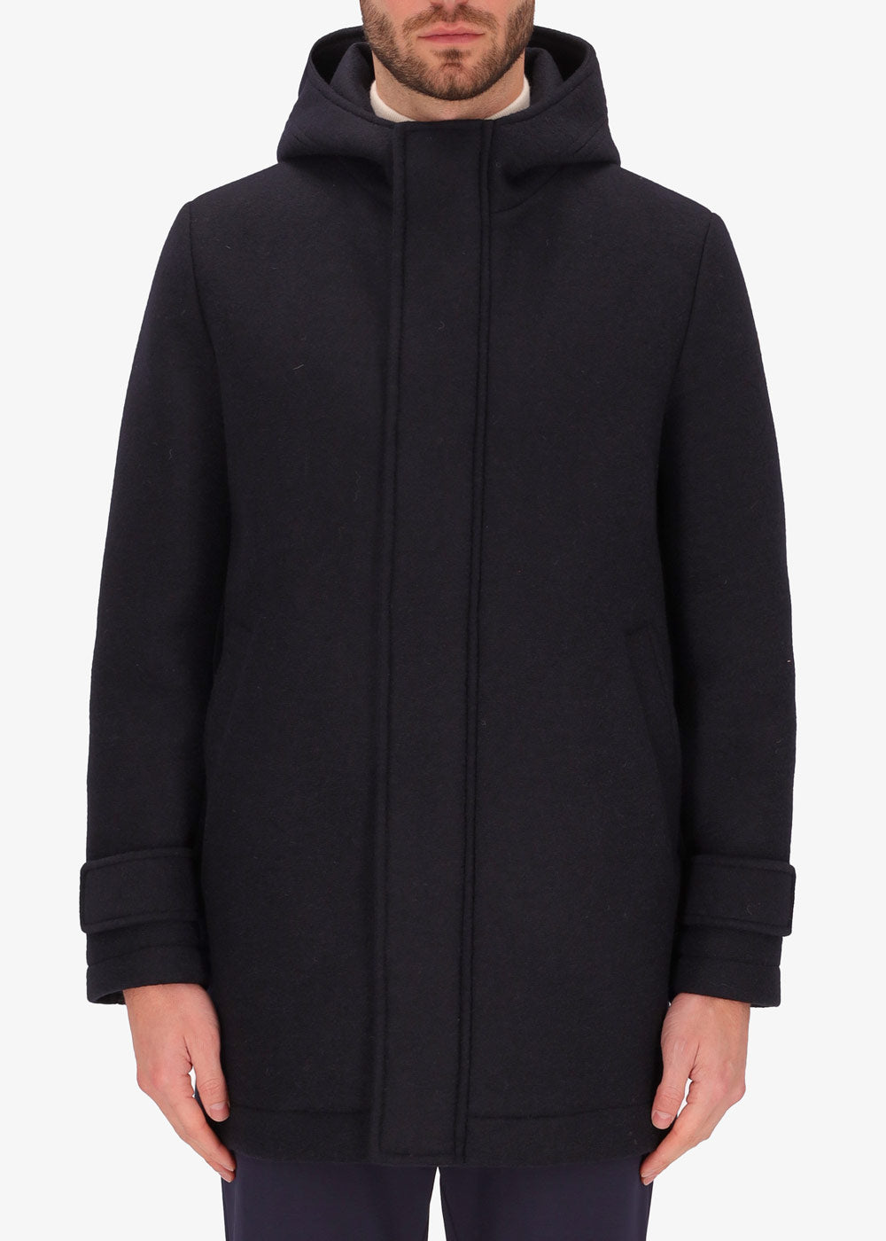 Bonded Stretch Boiled Wool Parka Carlos