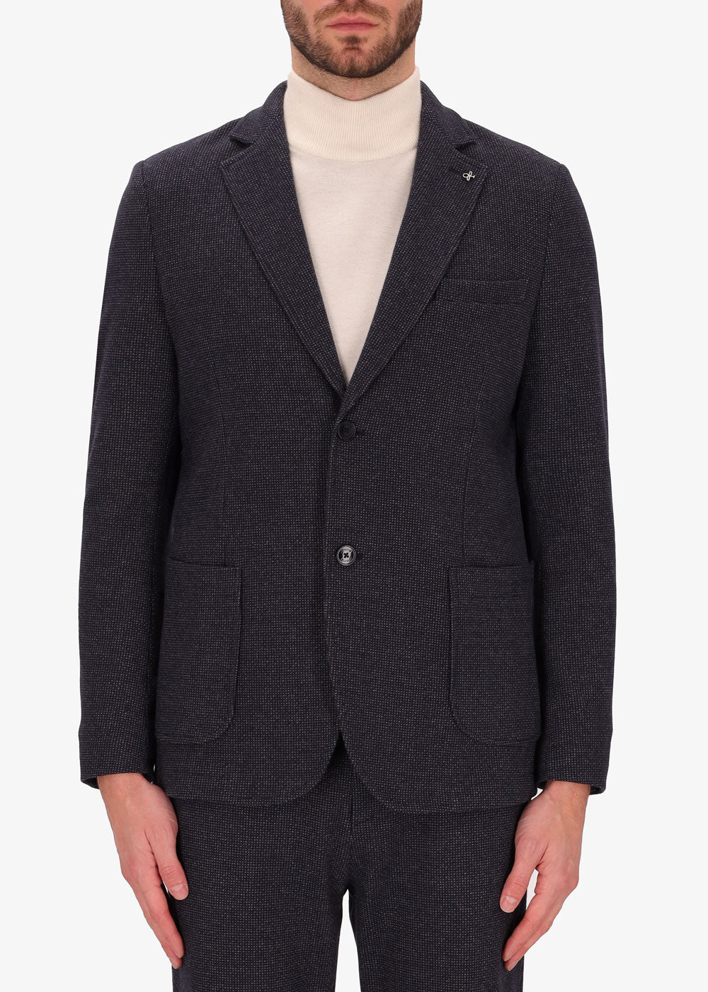 Stretch Fabric Bouclé Effect Jacket Clou'