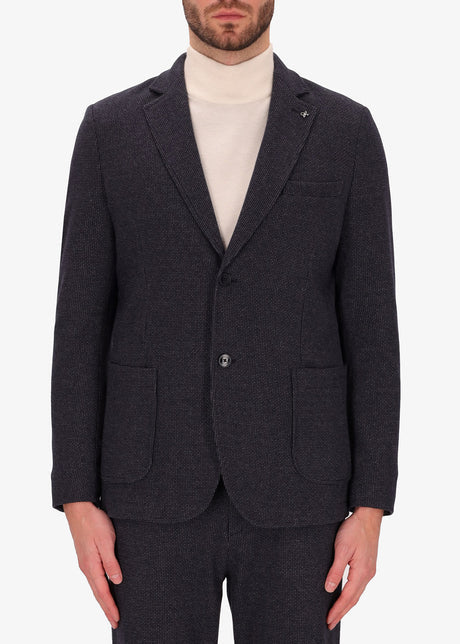 Bouclè Effect Fabric Suit Clou' Faster12 Blue