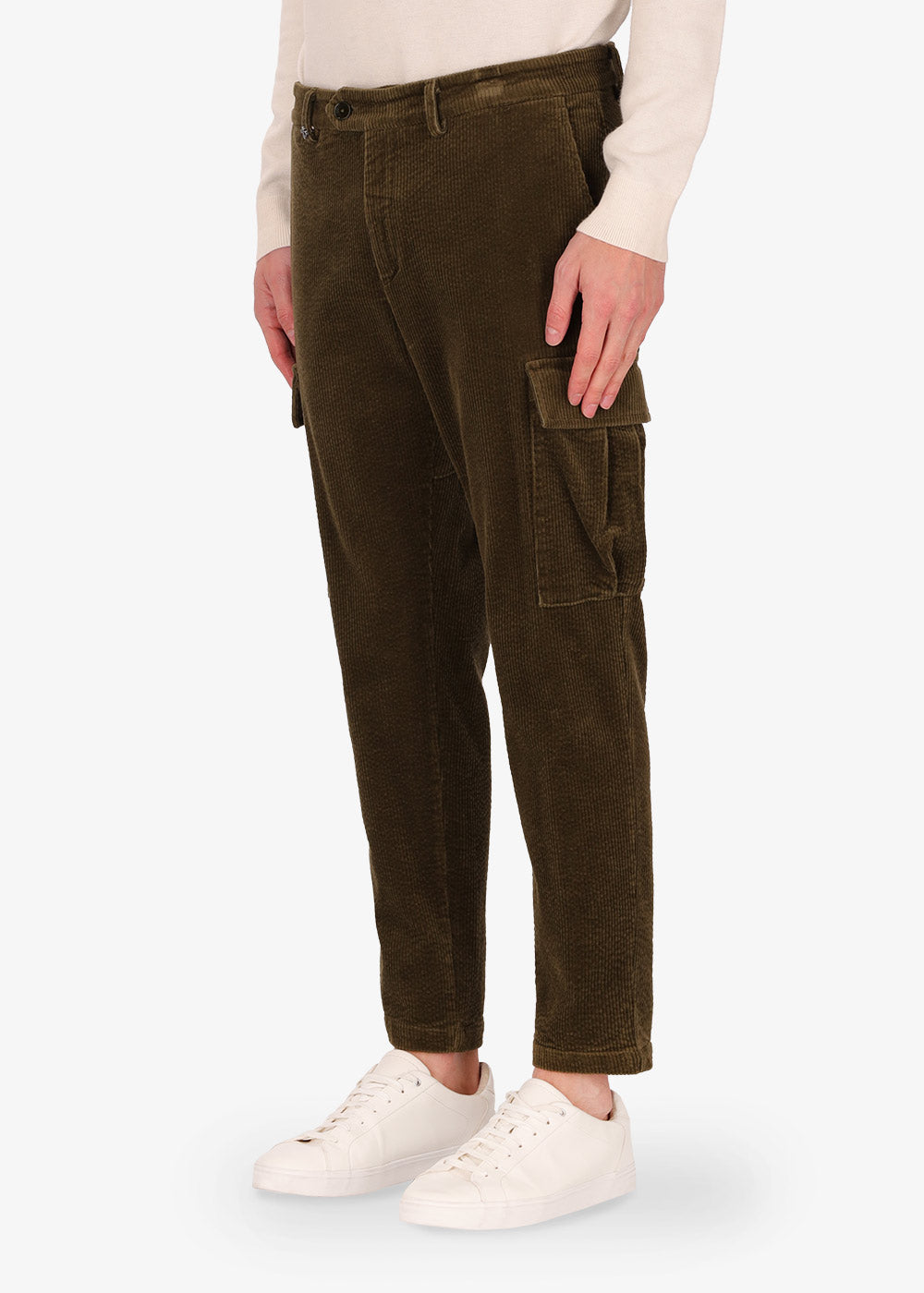 32" Stretch-Samt Plissee Cargo-Hose Langa