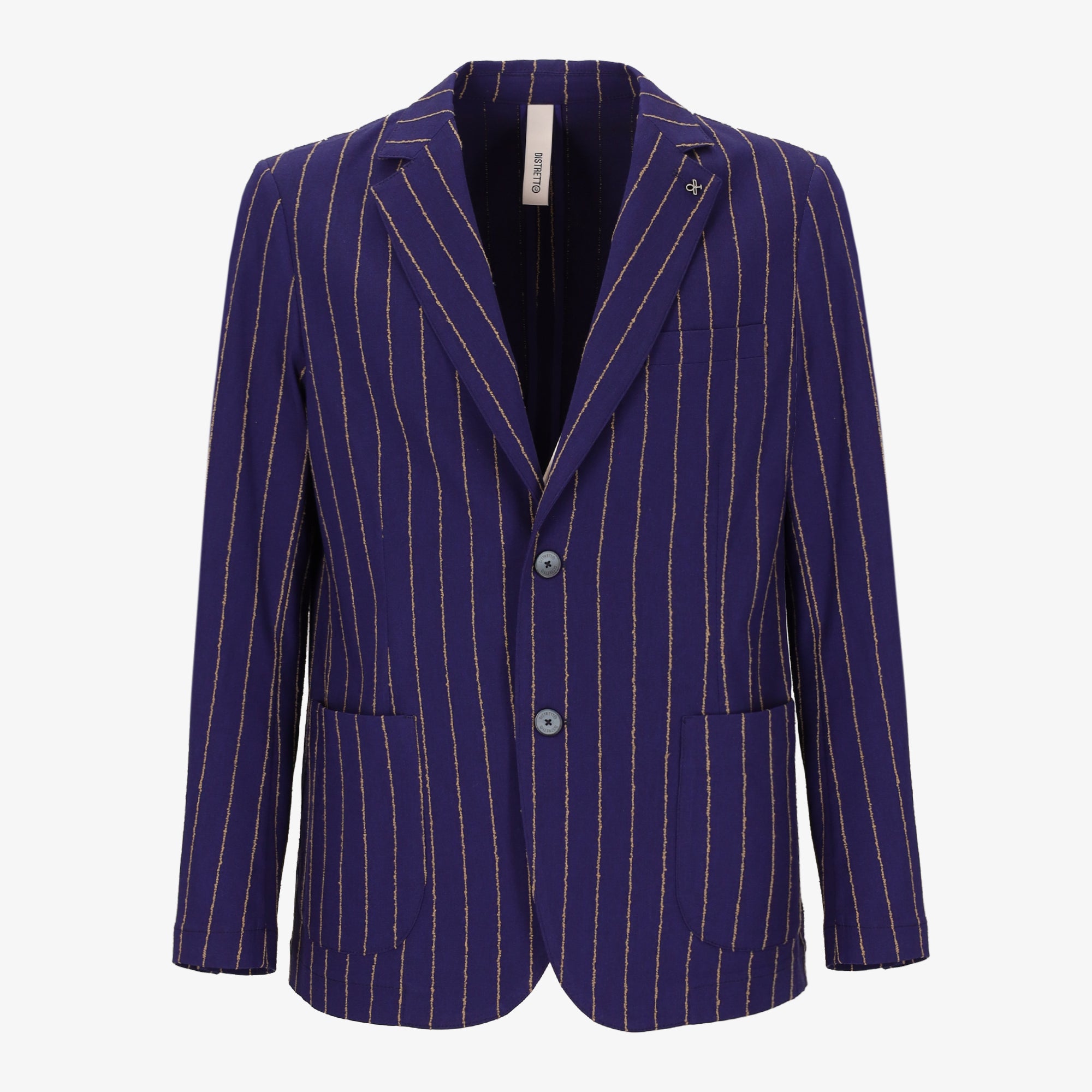 Giacca Paco in Tessuto Stretch con Motivo a Righe in Rilievo