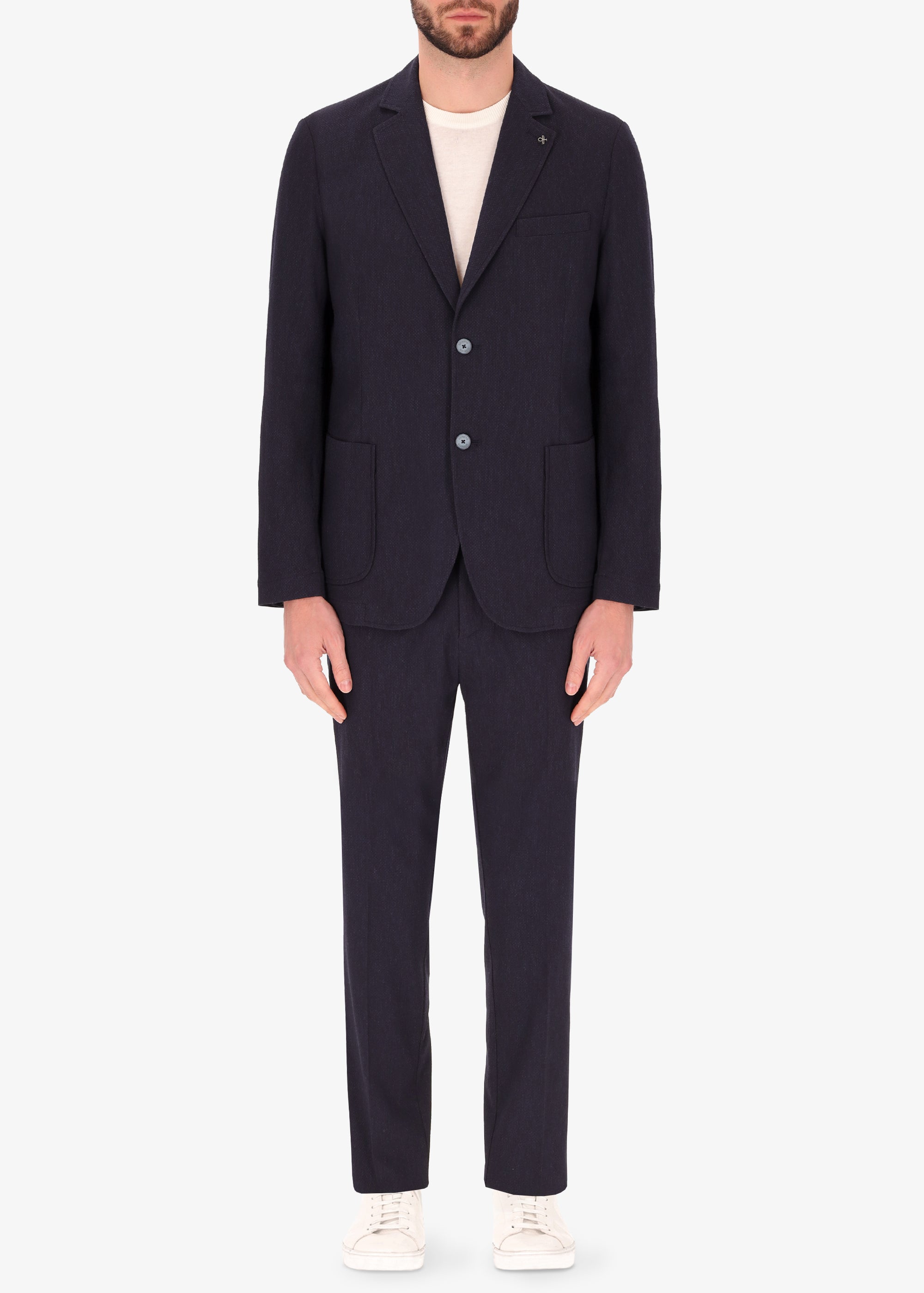 Stretch Raised Mini Dot Texture Suit Saul Blue