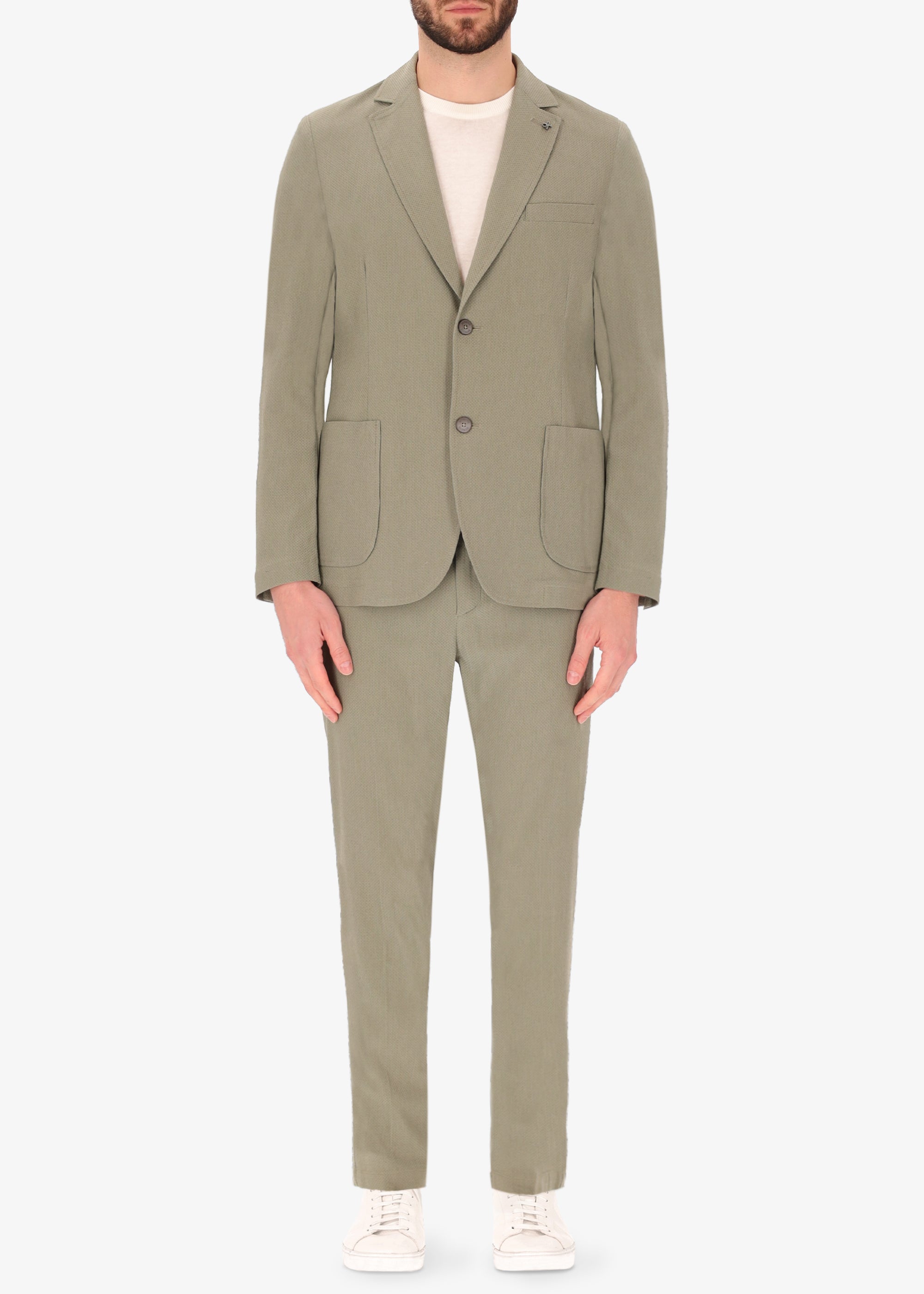 Stretch Raised Mini Dot Texture Suit Saul Sage