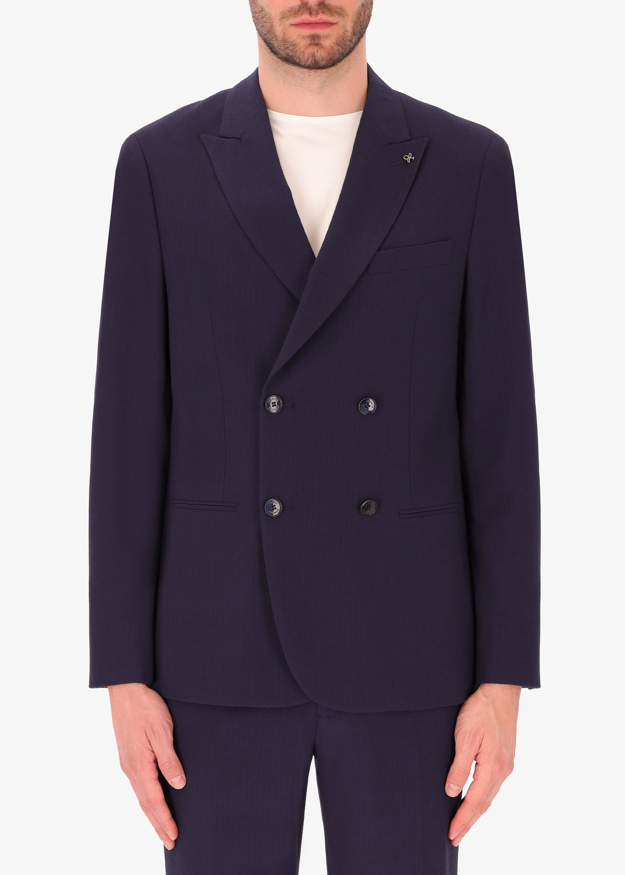 Striped Textured Double-Breasted Tailoring Jacket Firenze - Capsule Tailor-Tech