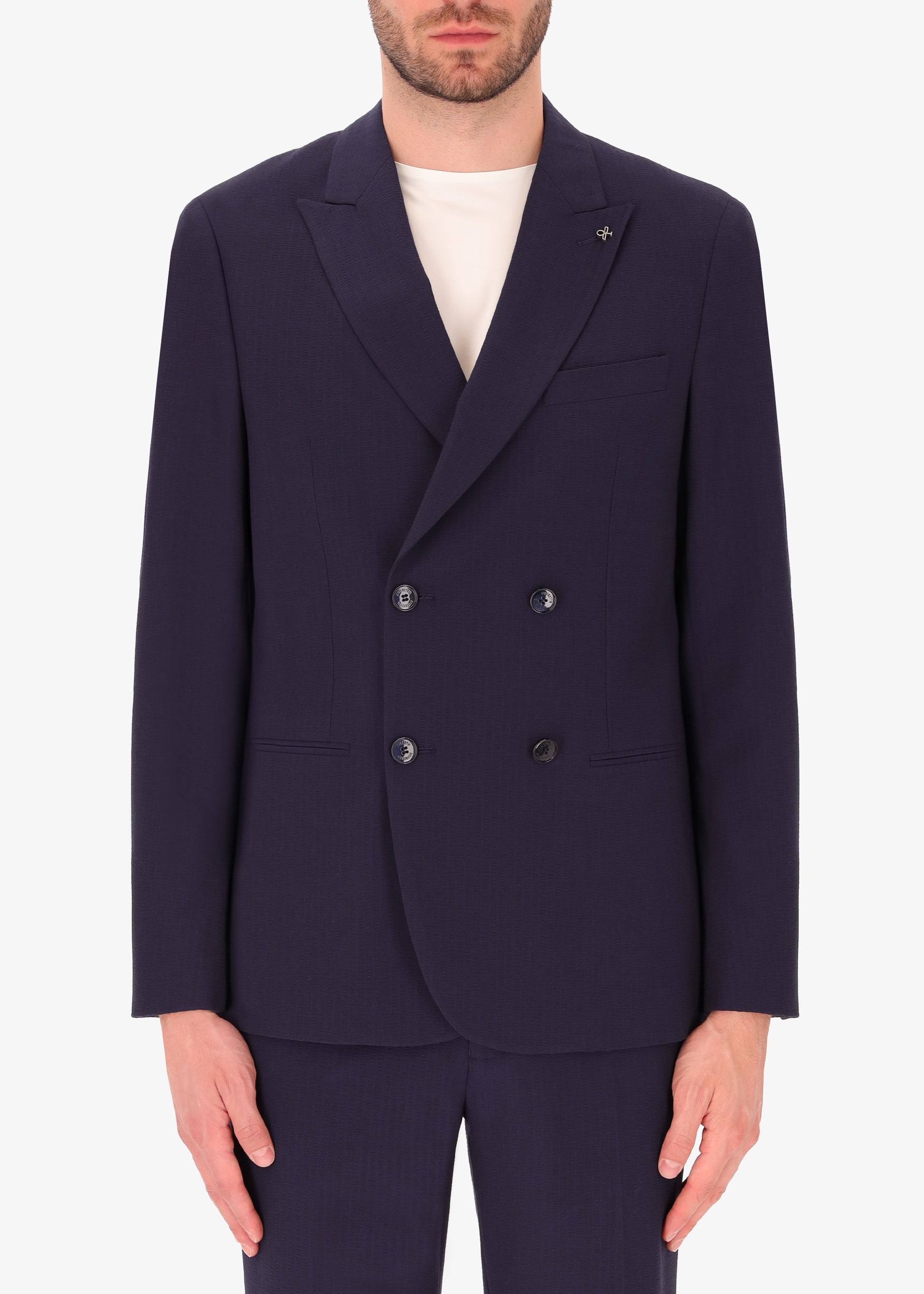Giacca Firenze Semi Sartoriale Doppiopetto in Tessuto a Righe - Capsule Tailor-Tech