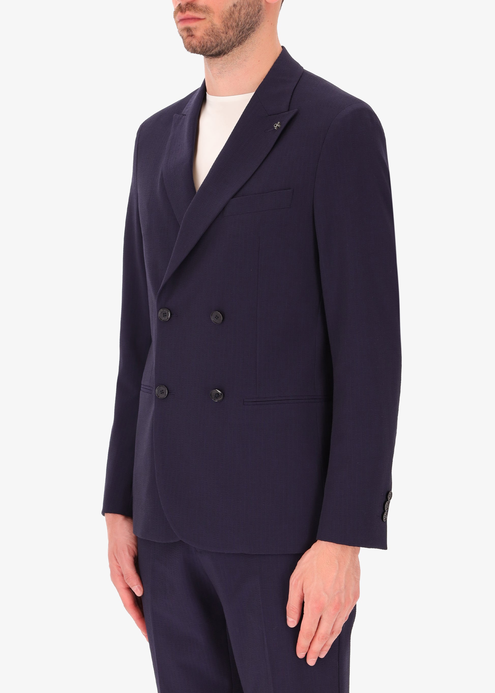 Giacca Firenze Semi Sartoriale Doppiopetto in Tessuto a Righe - Capsule Tailor-Tech