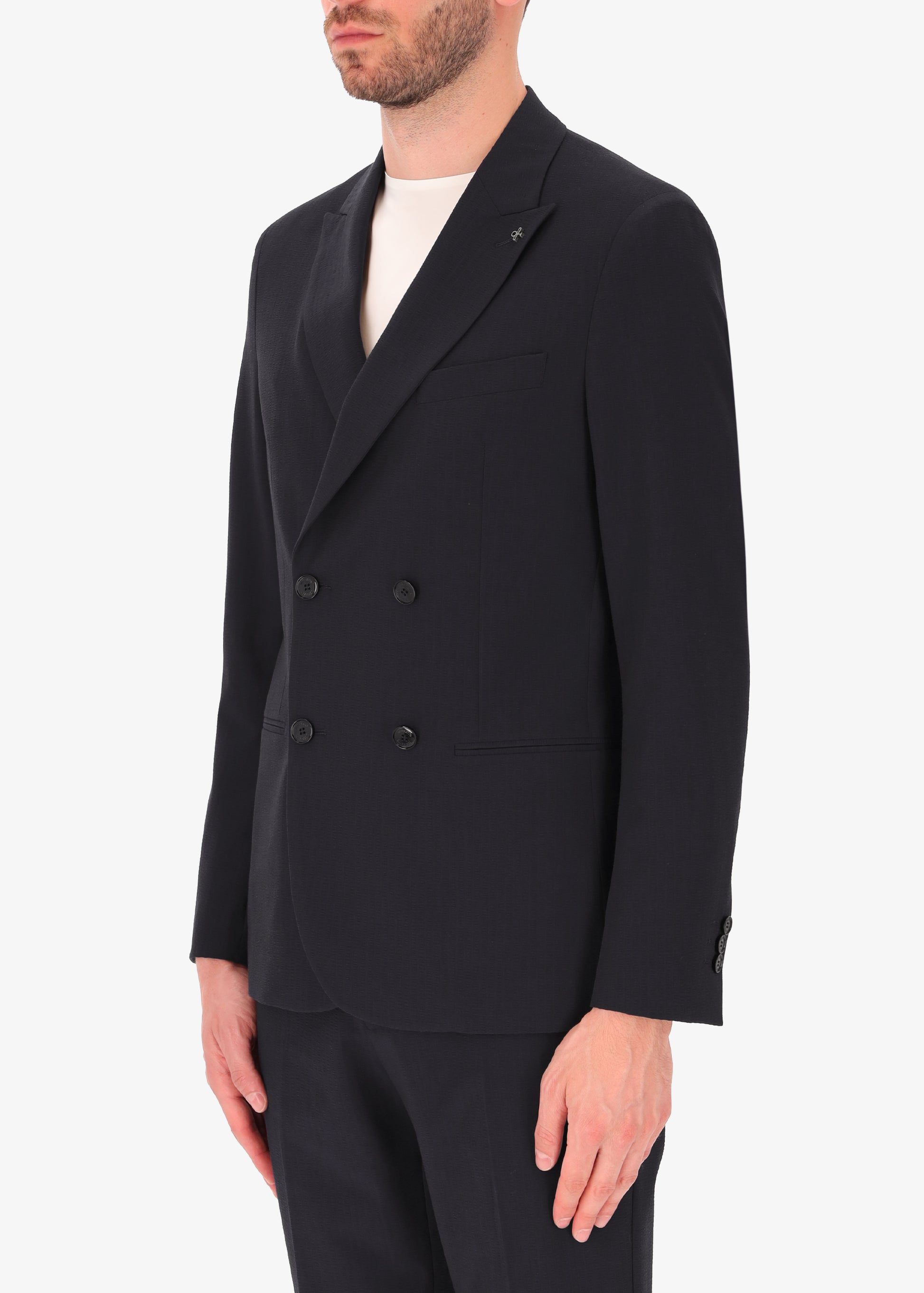 Giacca Firenze Semi Sartoriale Doppiopetto in Tessuto a Righe - Capsule Tailor-Tech