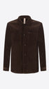 Distretto12 Torino Brown Super-Comfort Velvet Shirt Jacket - Product Still Life
