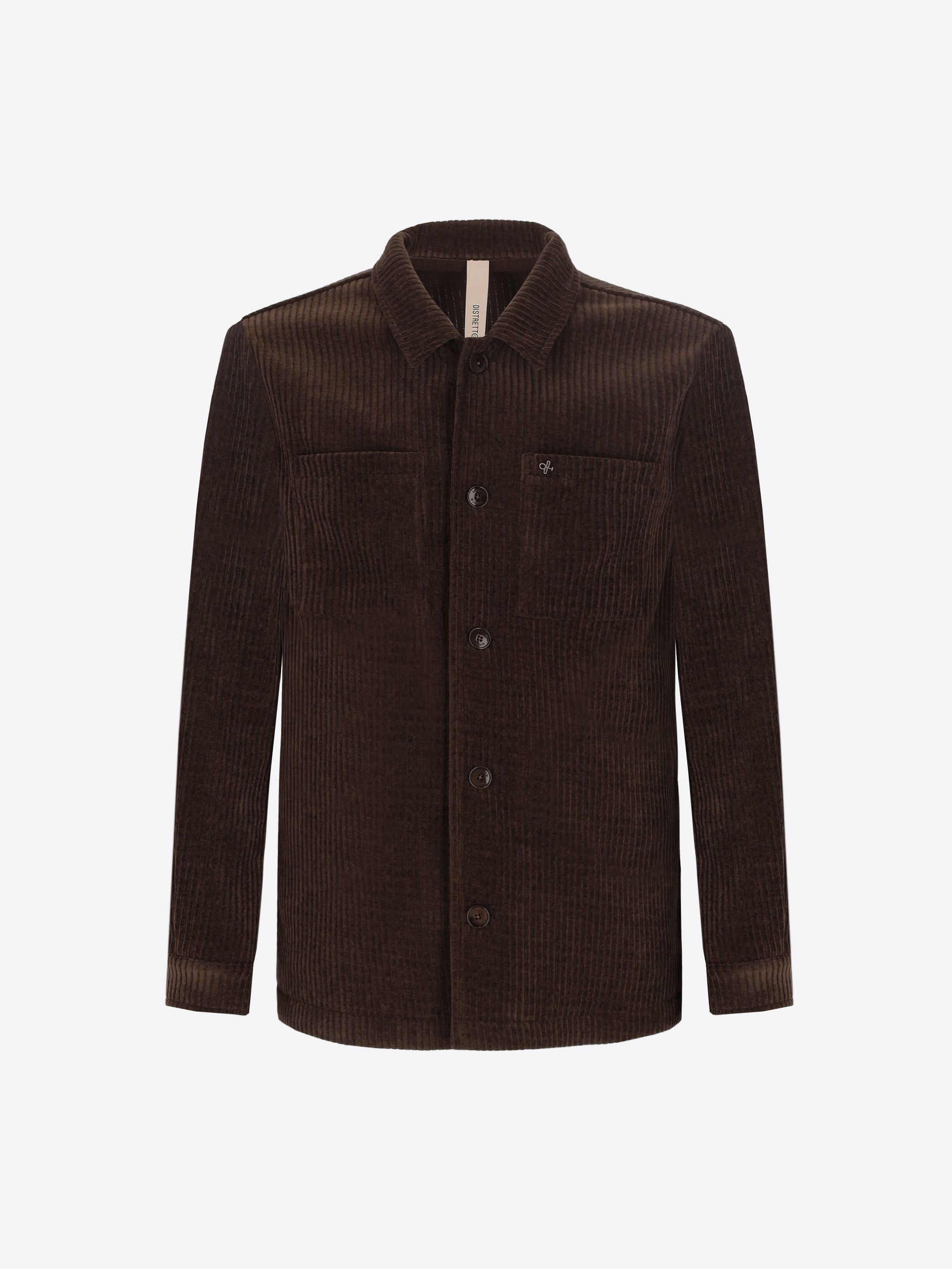 Distretto12 Torino Brown Super-Comfort Velvet Shirt Jacket - Product Still Life