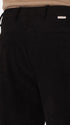 Cargo Leonardo Black Super-Comfort Velvet Trousers - Close-Up Of The Back Pocket