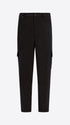 Distretto12 Cargo Leonardo Black Super-Comfort Velvet Trousers - Product Still Life