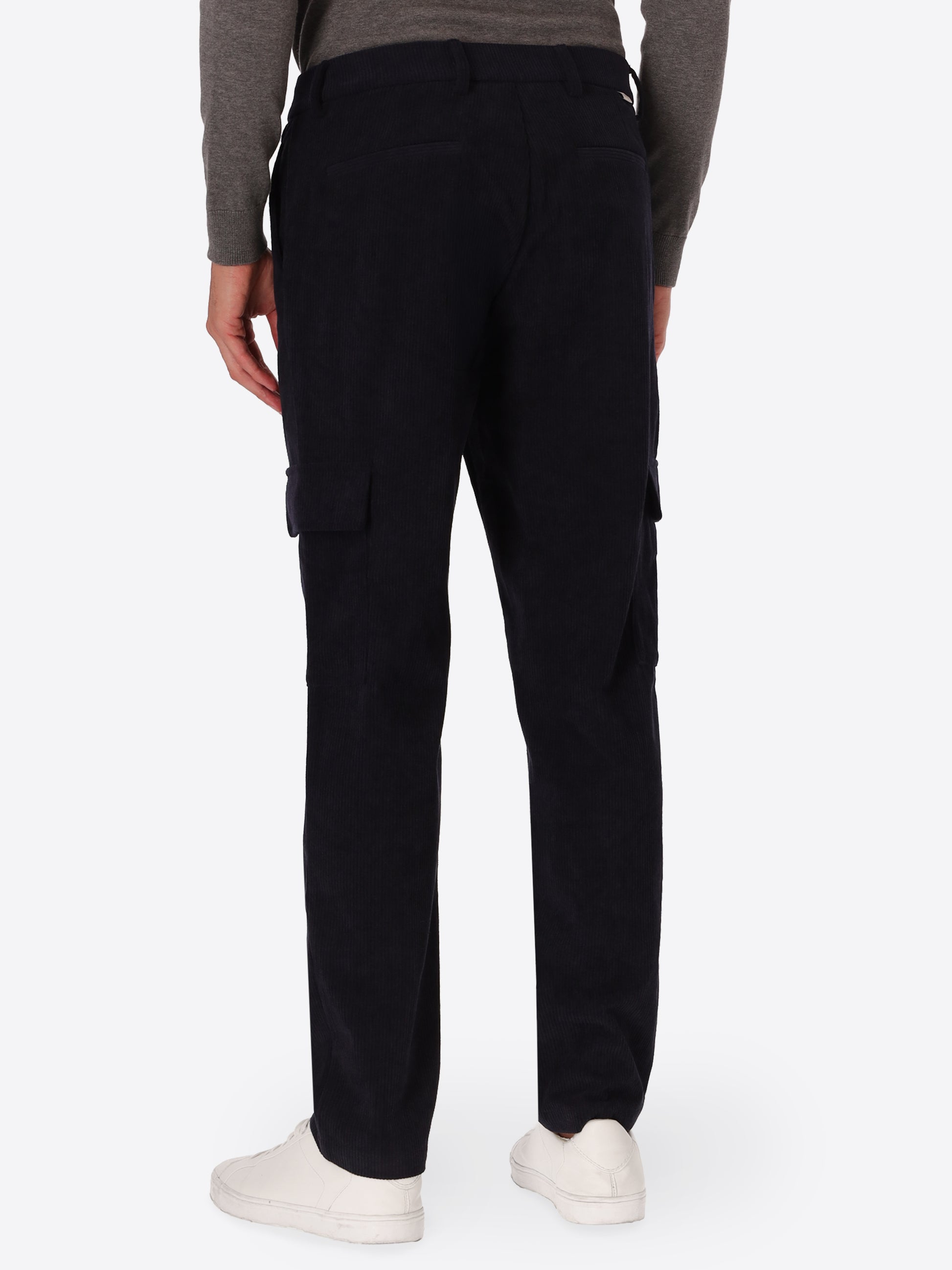 Cargo Leonardo Blue Super-Comfort Velvet Trousers - Model Back View