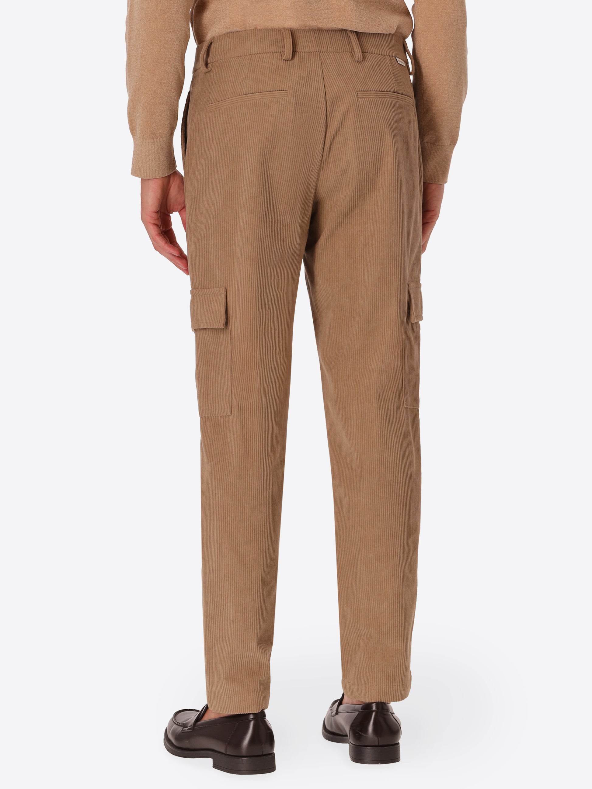 Cargo Leonardo Camel Super-Comfort Velvet Trousers - Model Back View