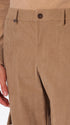 Cargo Leonardo Camel Super-Comfort Velvet Trousers - Close-Up Of The Front Pocket