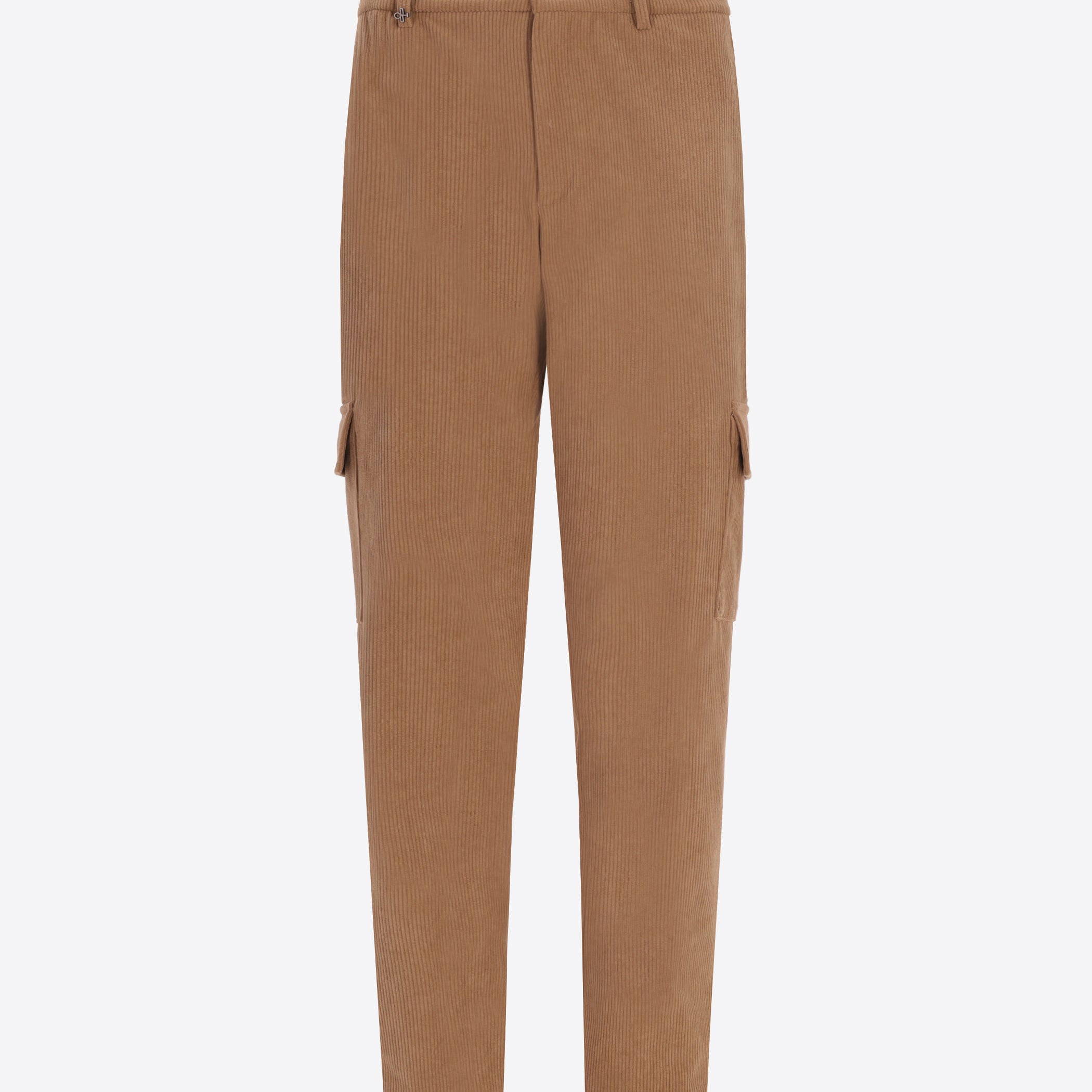 Distretto12 Cargo Leonardo Camel Super-Comfort Velvet Trousers - Product Still Life