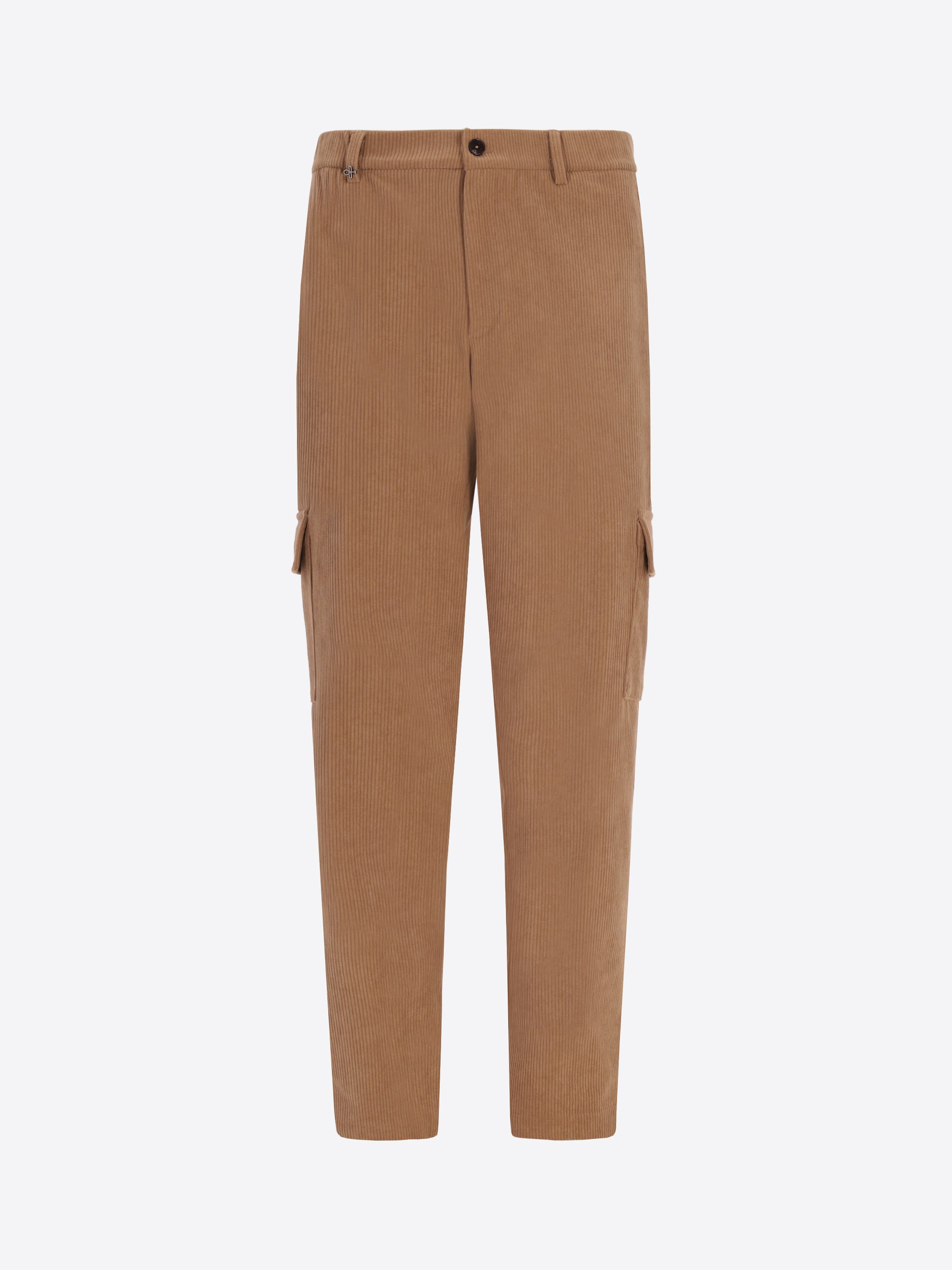 Distretto12 Cargo Leonardo Camel Super-Comfort Velvet Trousers - Product Still Life
