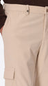 Cargo Leonardo Off White Super-Comfort Velvet Trousers - Close-Up Of The Front Pocket