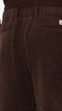 Relax Torino Brown Super-Comfort Velvet Trousers - Close-Up Of The Back Pocket