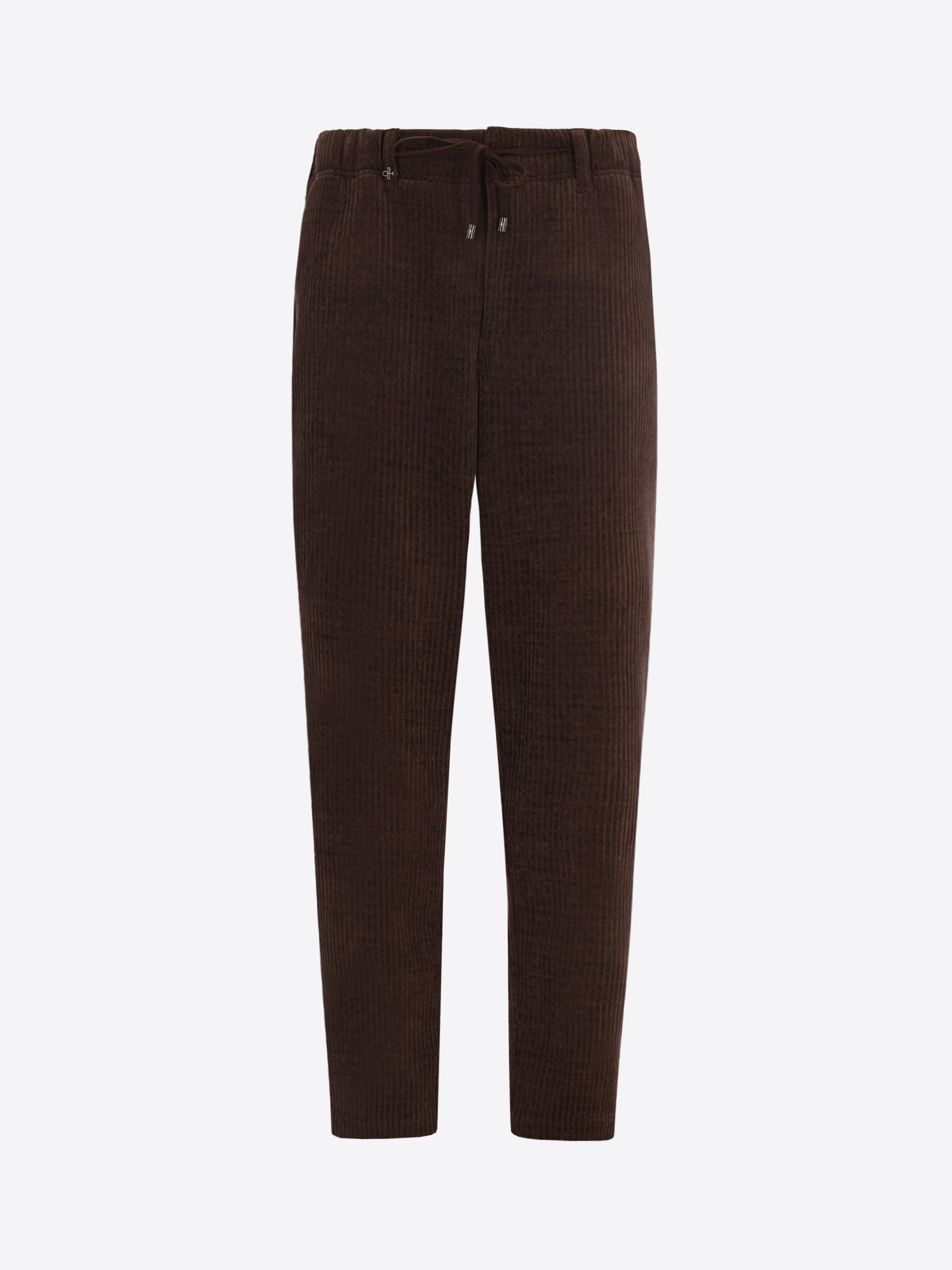 Distretto12 Relax Torino Brown Super-Comfort Velvet Trousers - Product Still Life